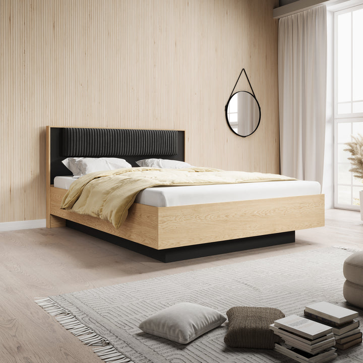 Bogota - Tweepersoonsbed - Eiken/Zwart - 160x200 cm