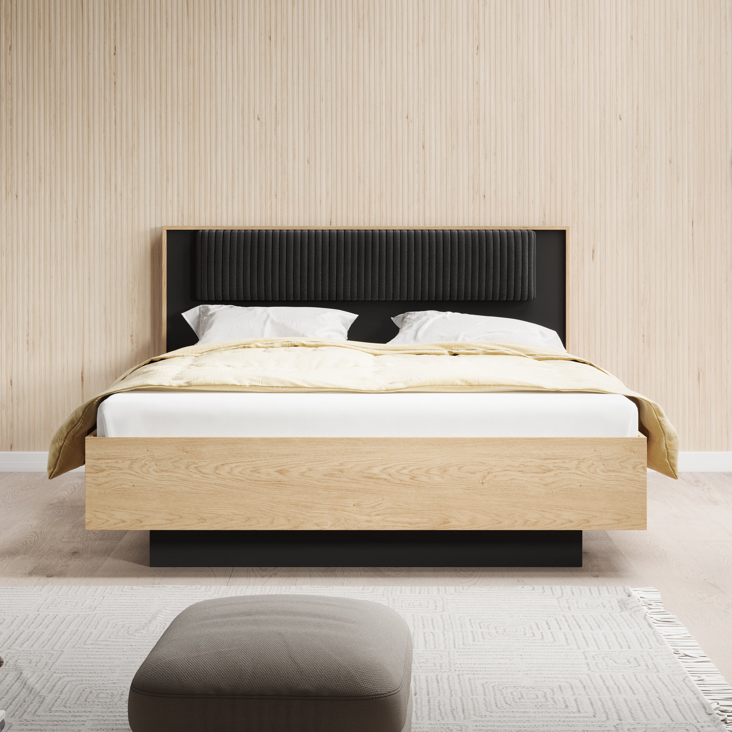 Bogota - Tweepersoonsbed - Eiken/Zwart - 160x200 cm