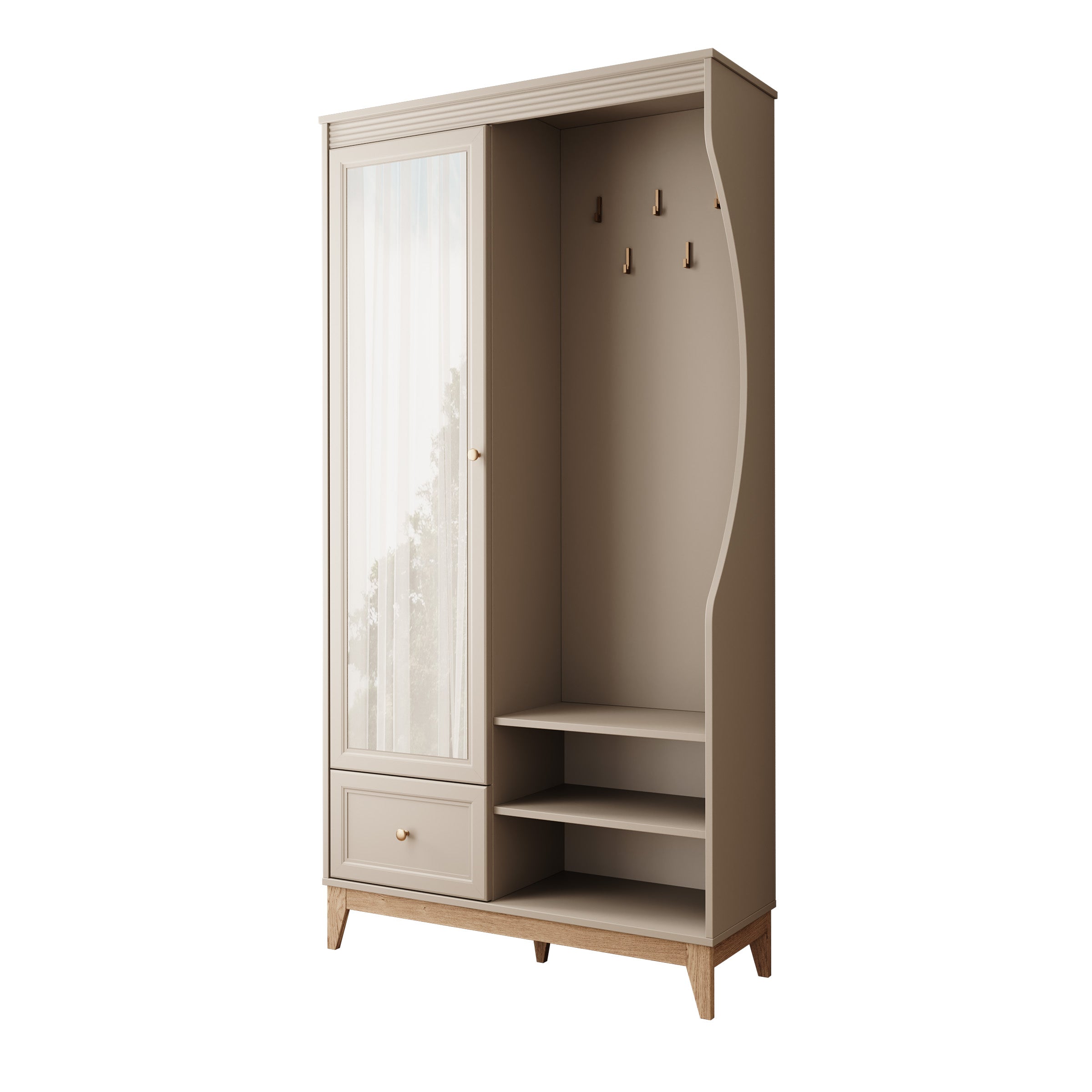 Boka - Halkast - Beige - 100x41x193 cm