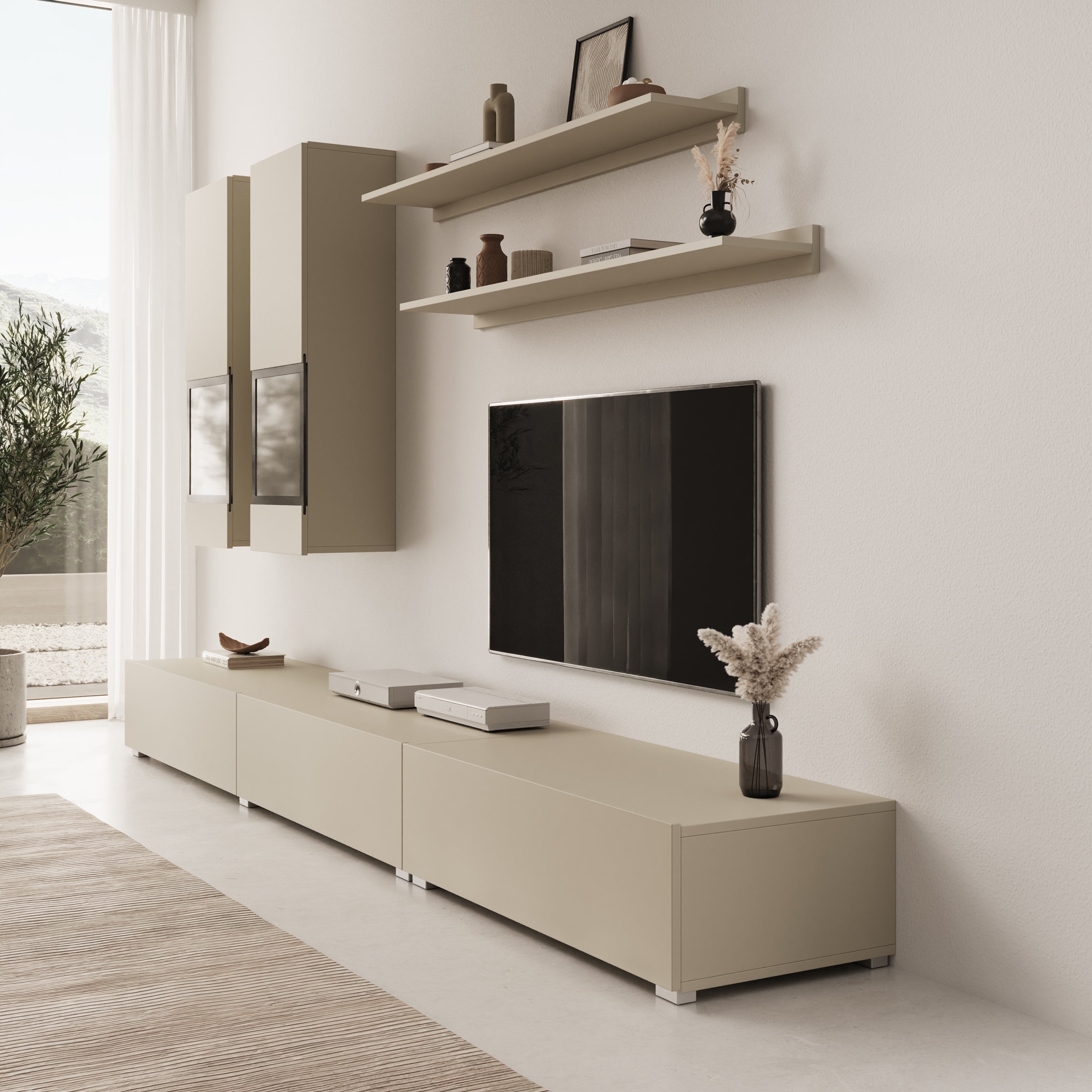 Bolivar - Wandmeubel - Beige - 270x41x26 cm
