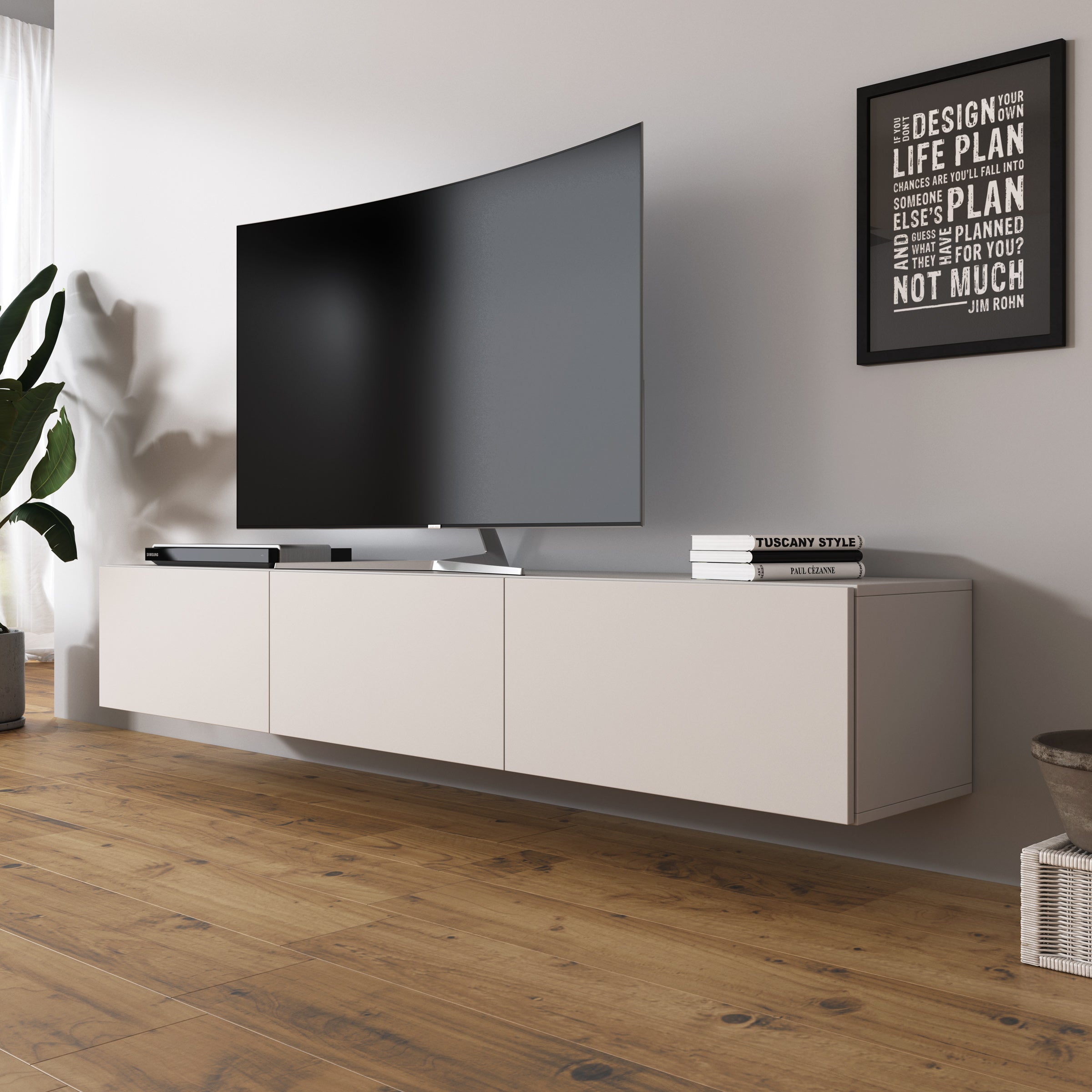 Bonzo - TV-Meubel - Beige - 180x33x30 cm