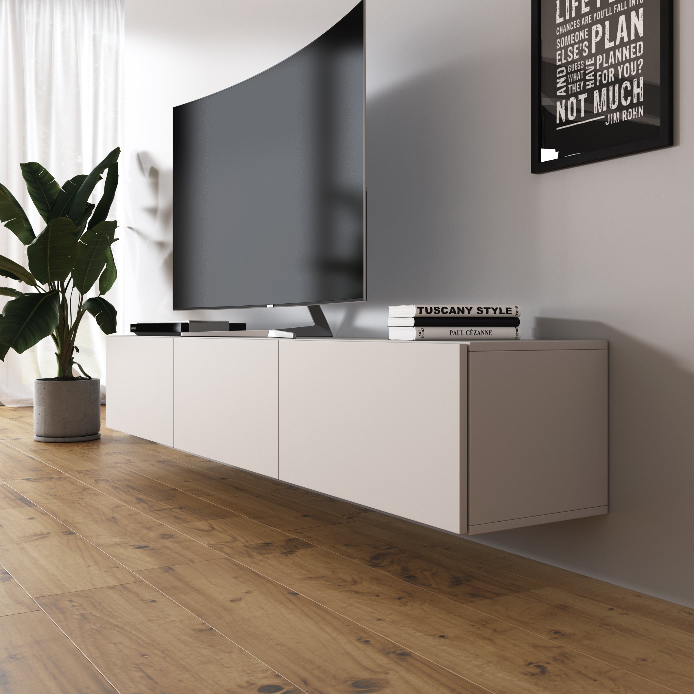 Bonzo - TV-Meubel - Beige - 180x33x30 cm