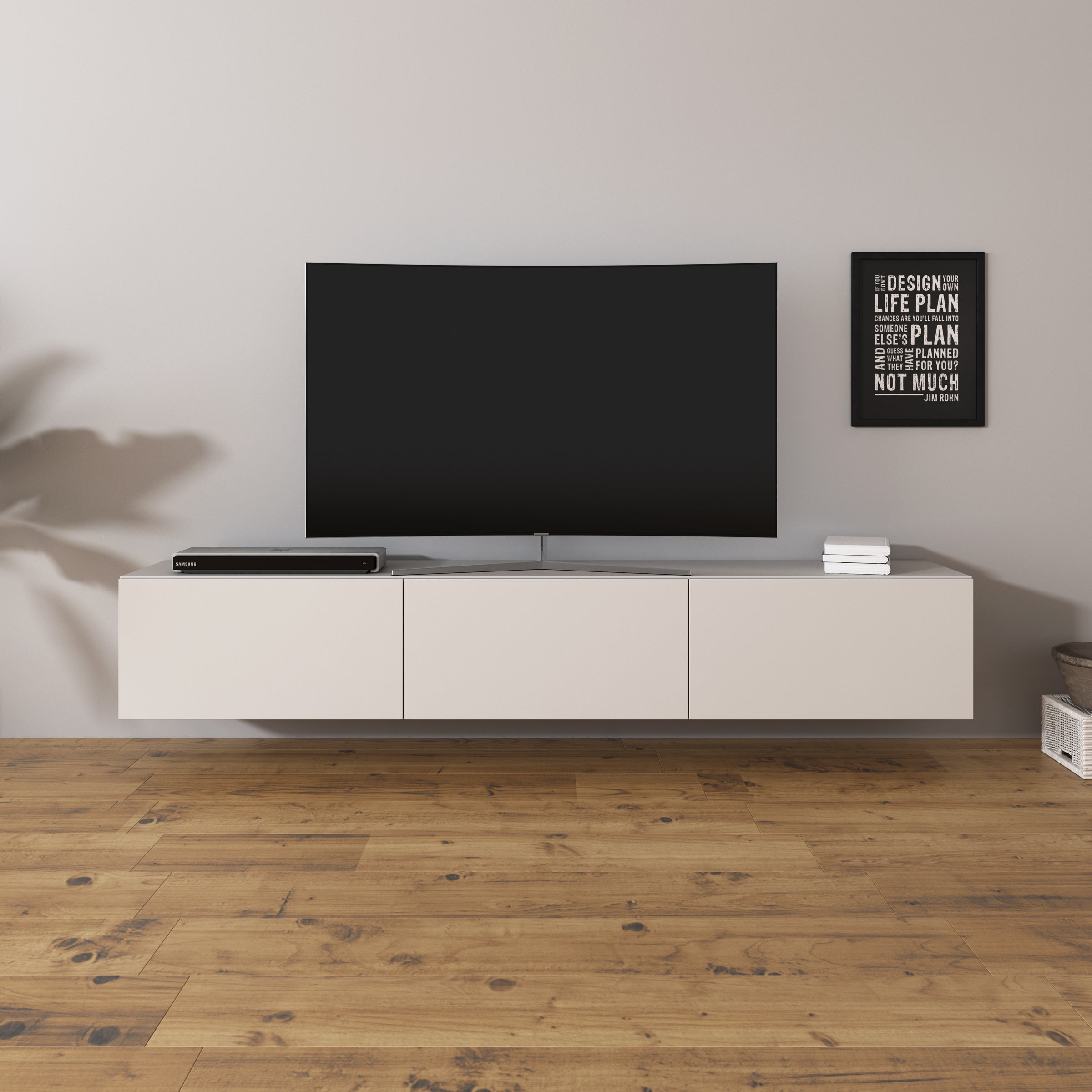 Bonzo - TV-Meubel - Beige - 180x33x30 cm