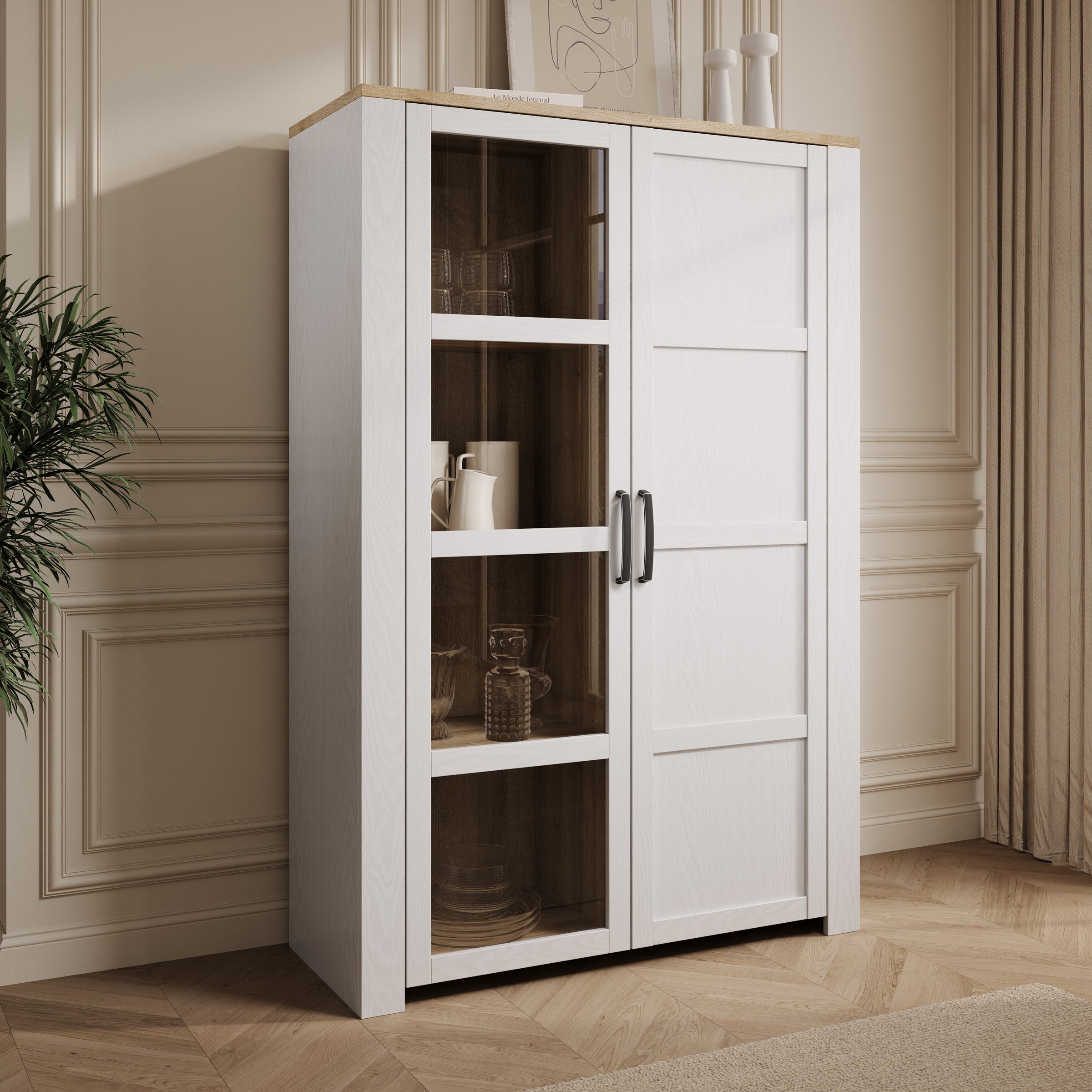 Borello - Buffetkast - Wit - 106x42x161 cm