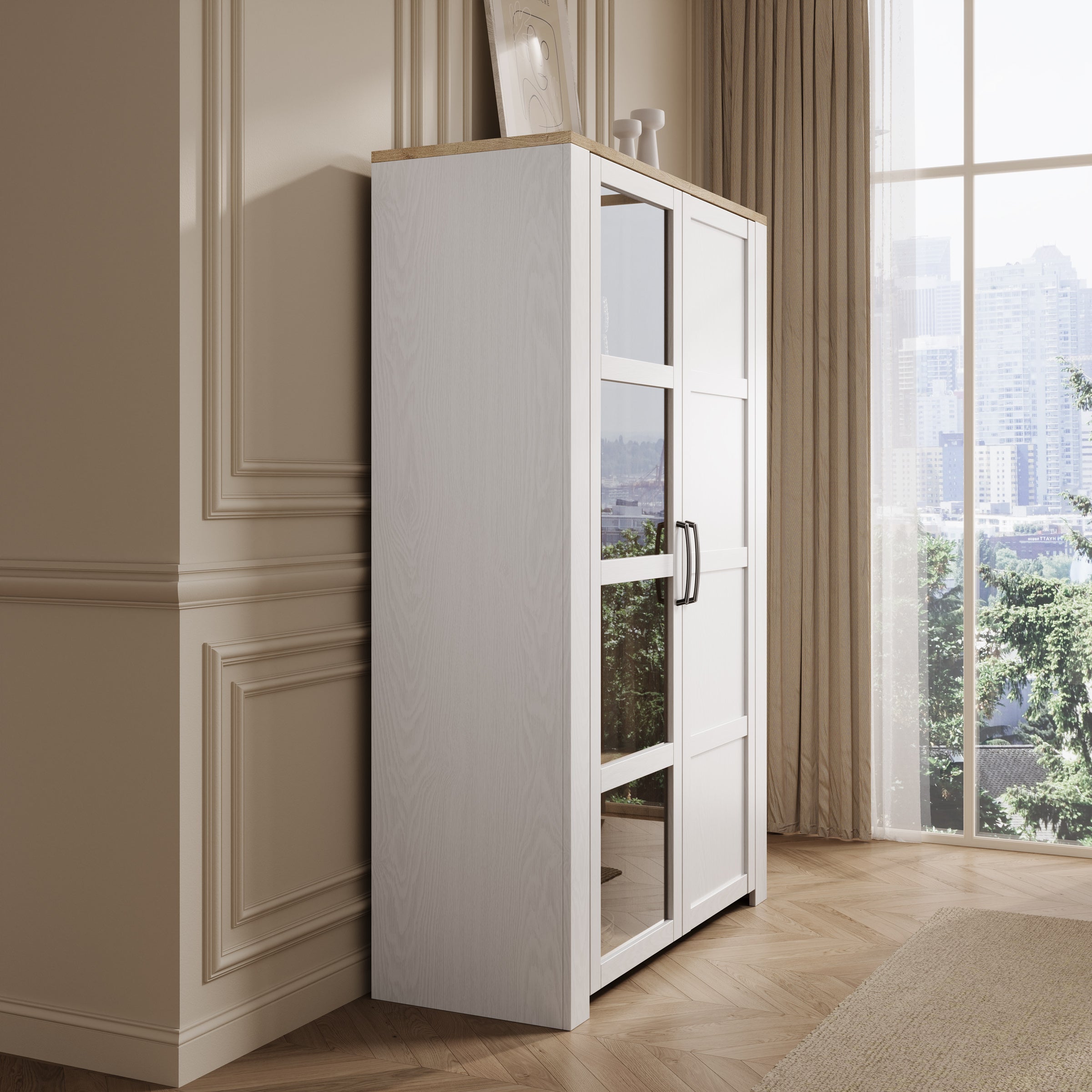 Borello - Buffetkast - Wit - 106x42x161 cm