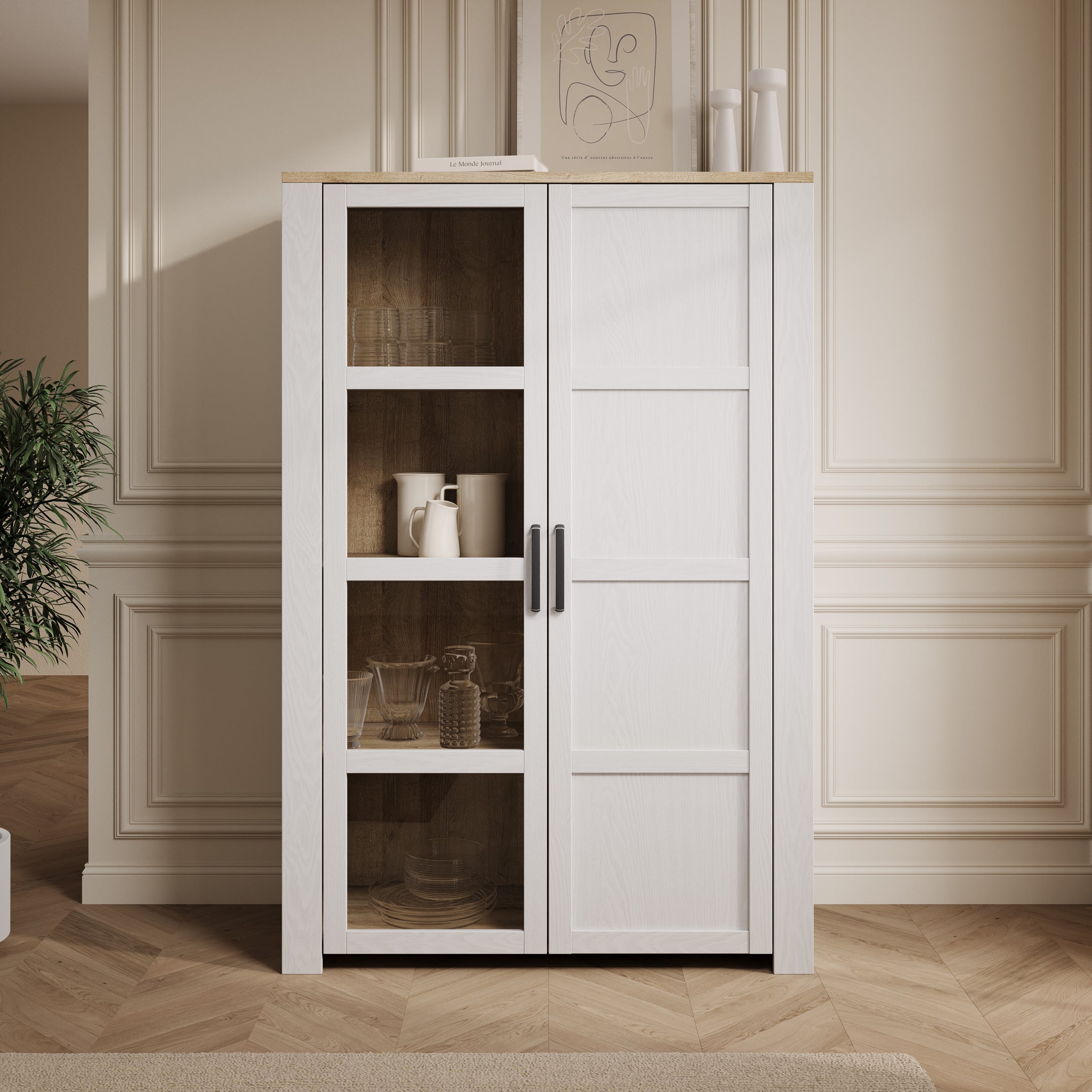 Borello - Buffetkast - Wit - 106x42x161 cm