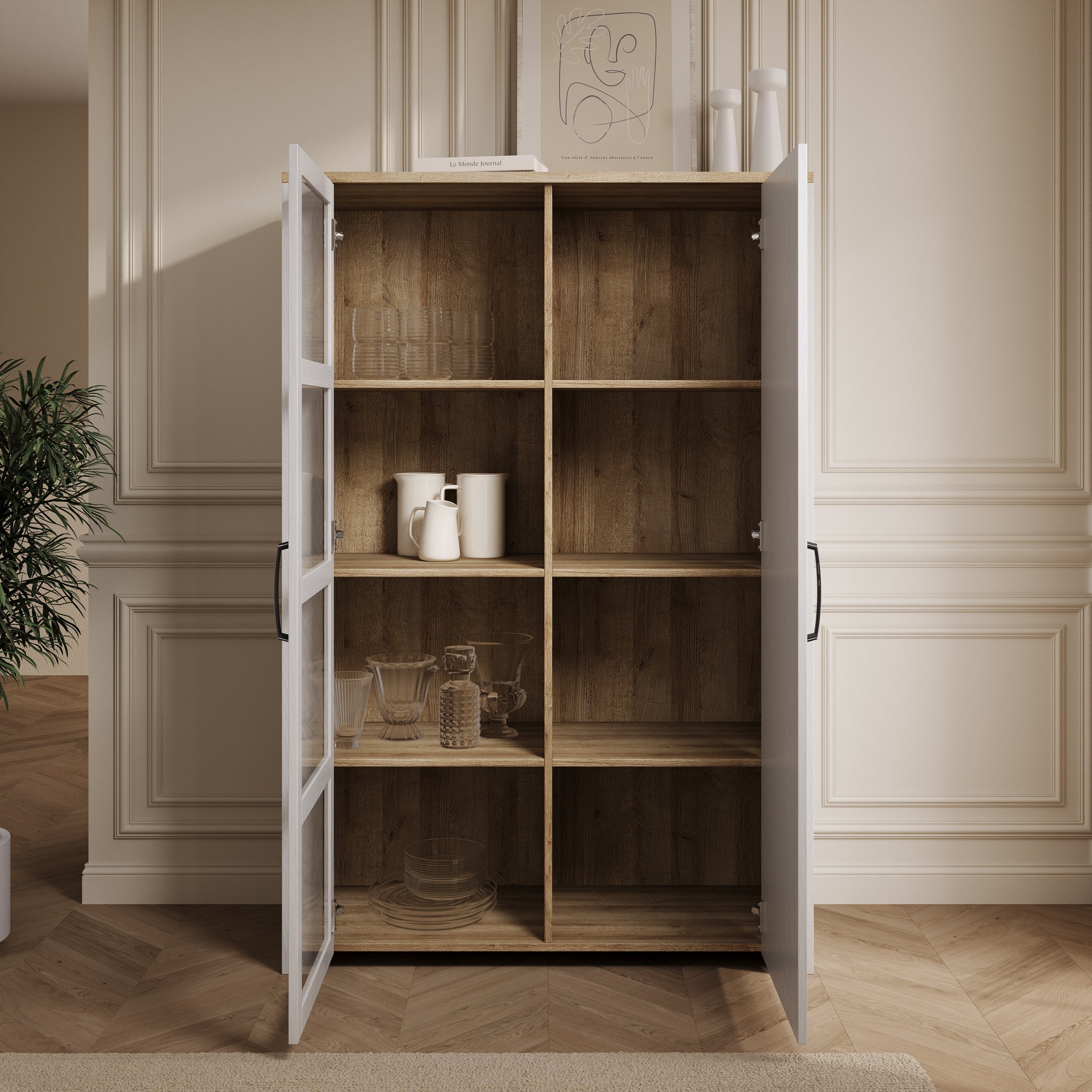 Borello - Buffetkast - Wit - 106x42x161 cm