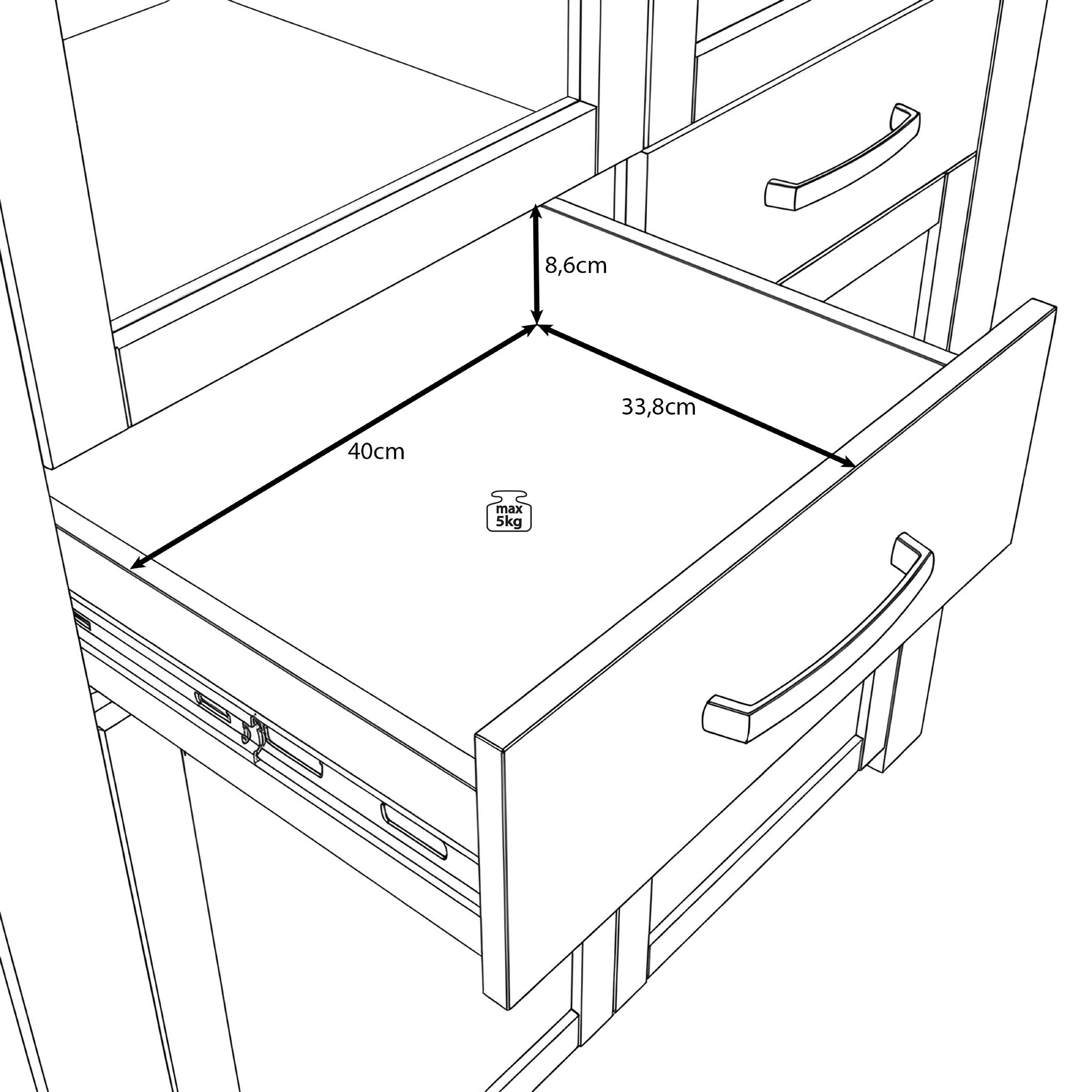 Borello - Buffetkast - Wit - 106x42x205 cm