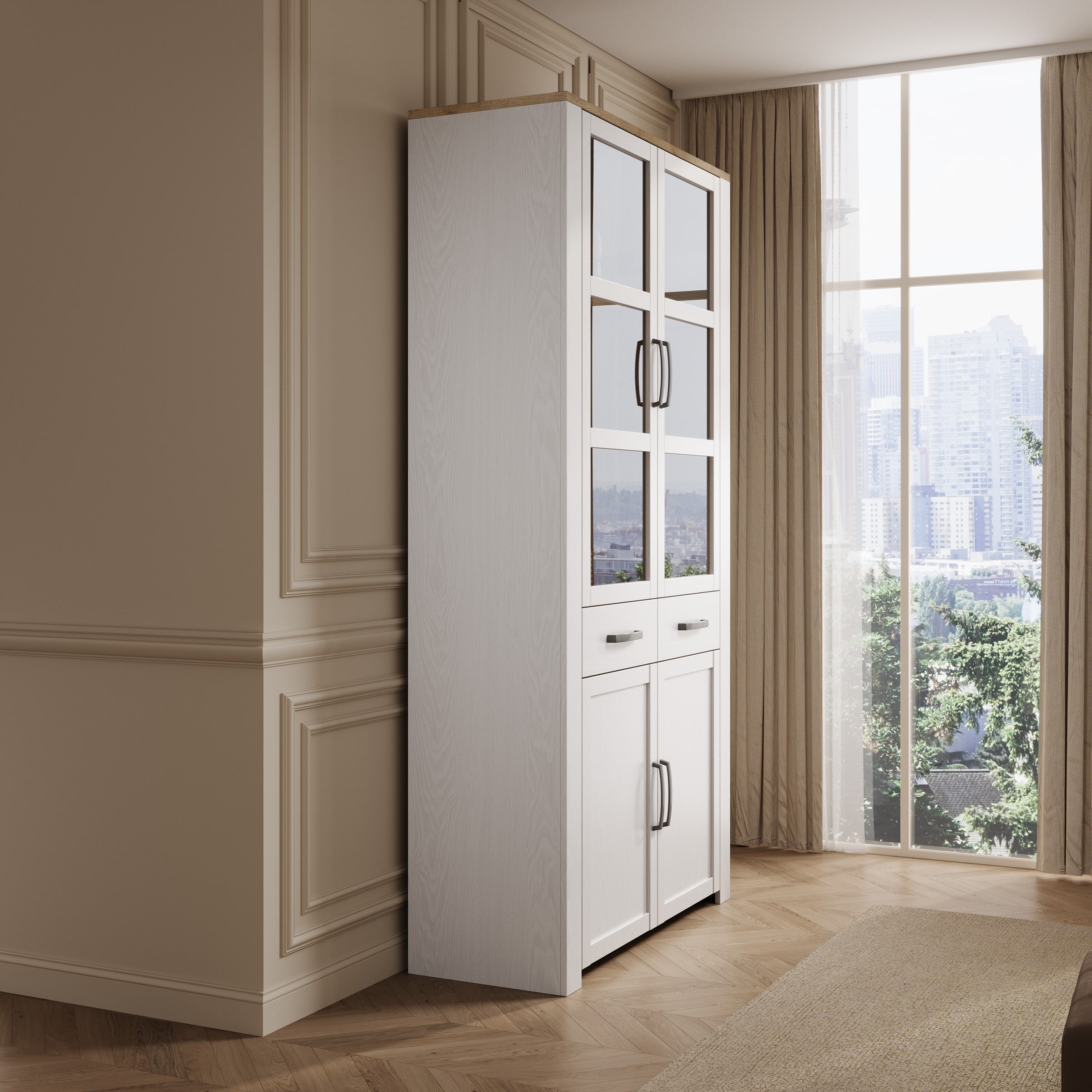 Borello - Buffetkast - Wit - 106x42x205 cm