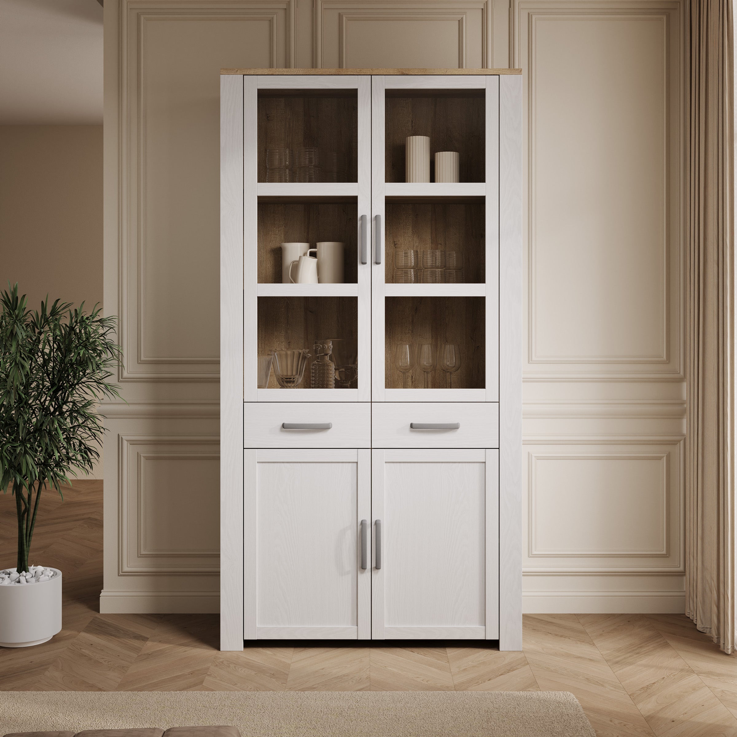 Borello - Buffetkast - Wit - 106x42x205 cm