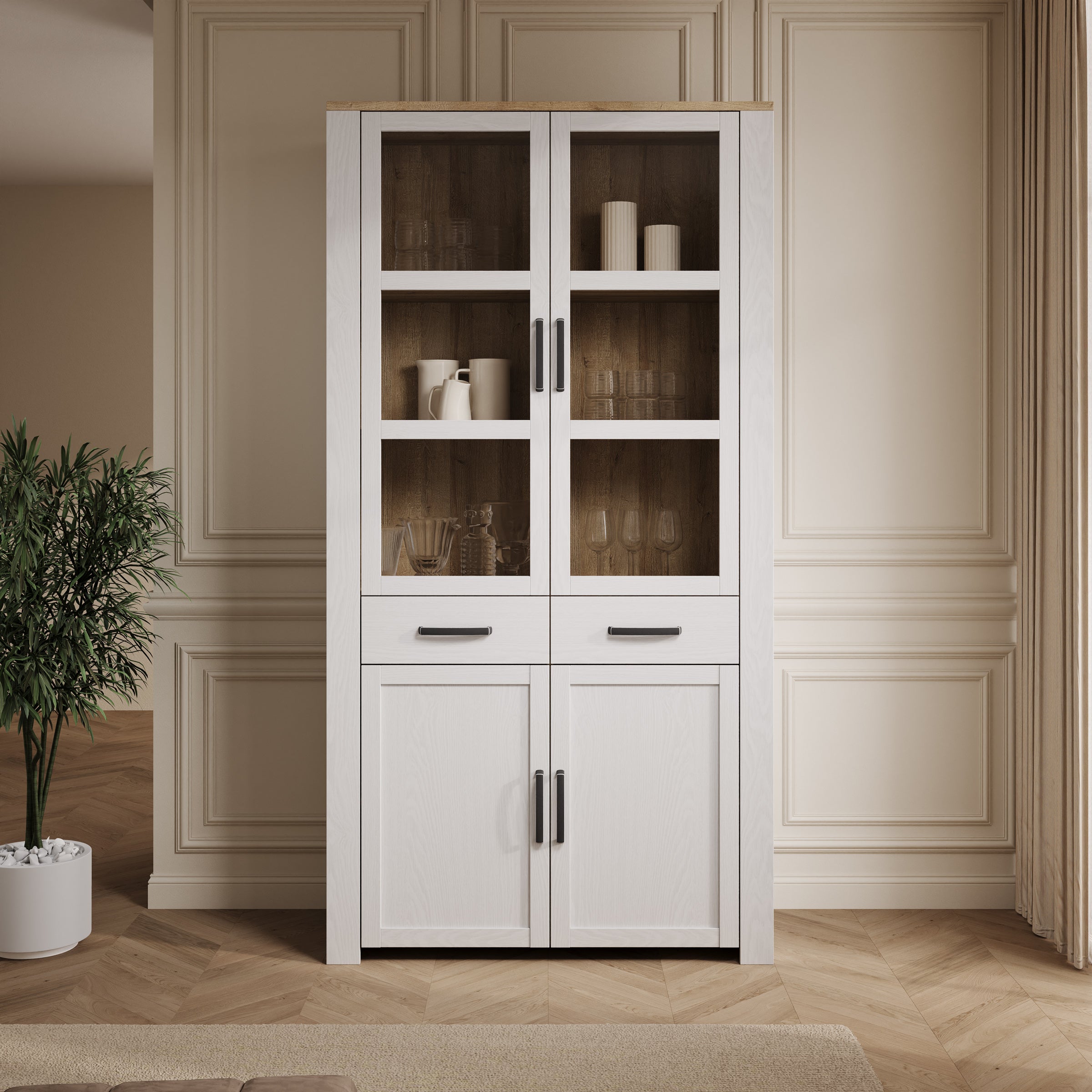 Borello - Buffetkast - Wit - 106x42x205 cm