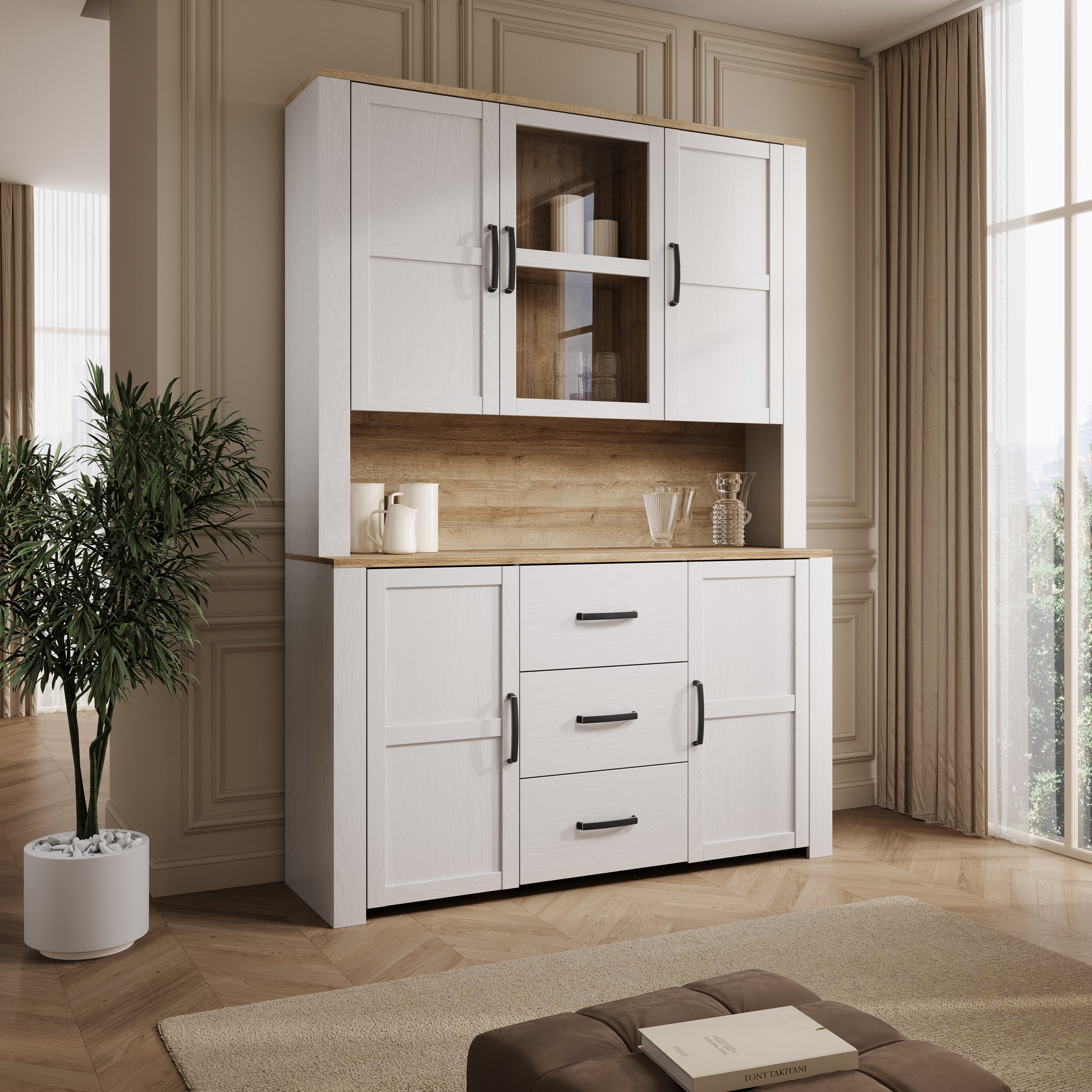 Borello - Buffetkast - Wit - 146x42x205 cm