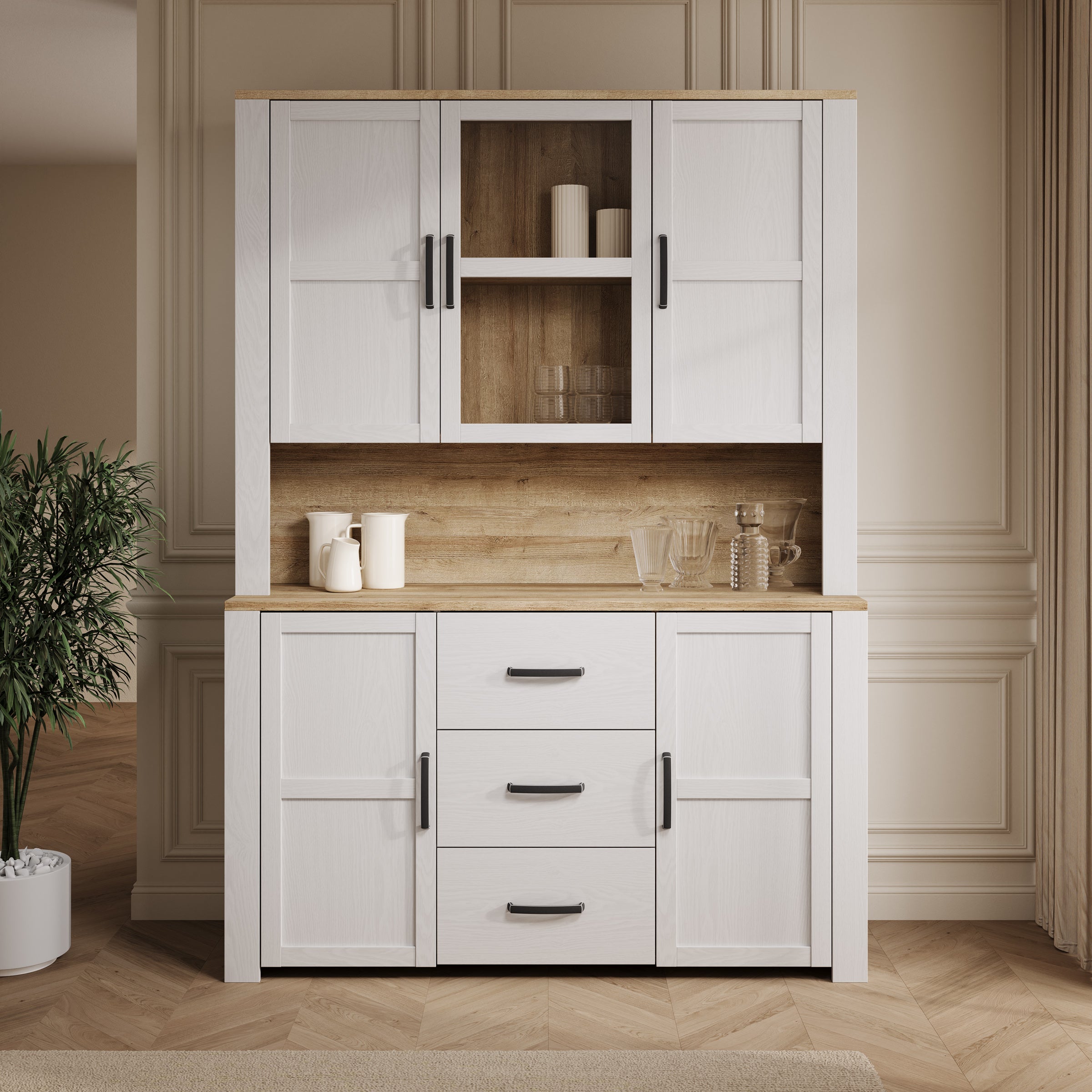 Borello - Buffetkast - Wit - 146x42x205 cm