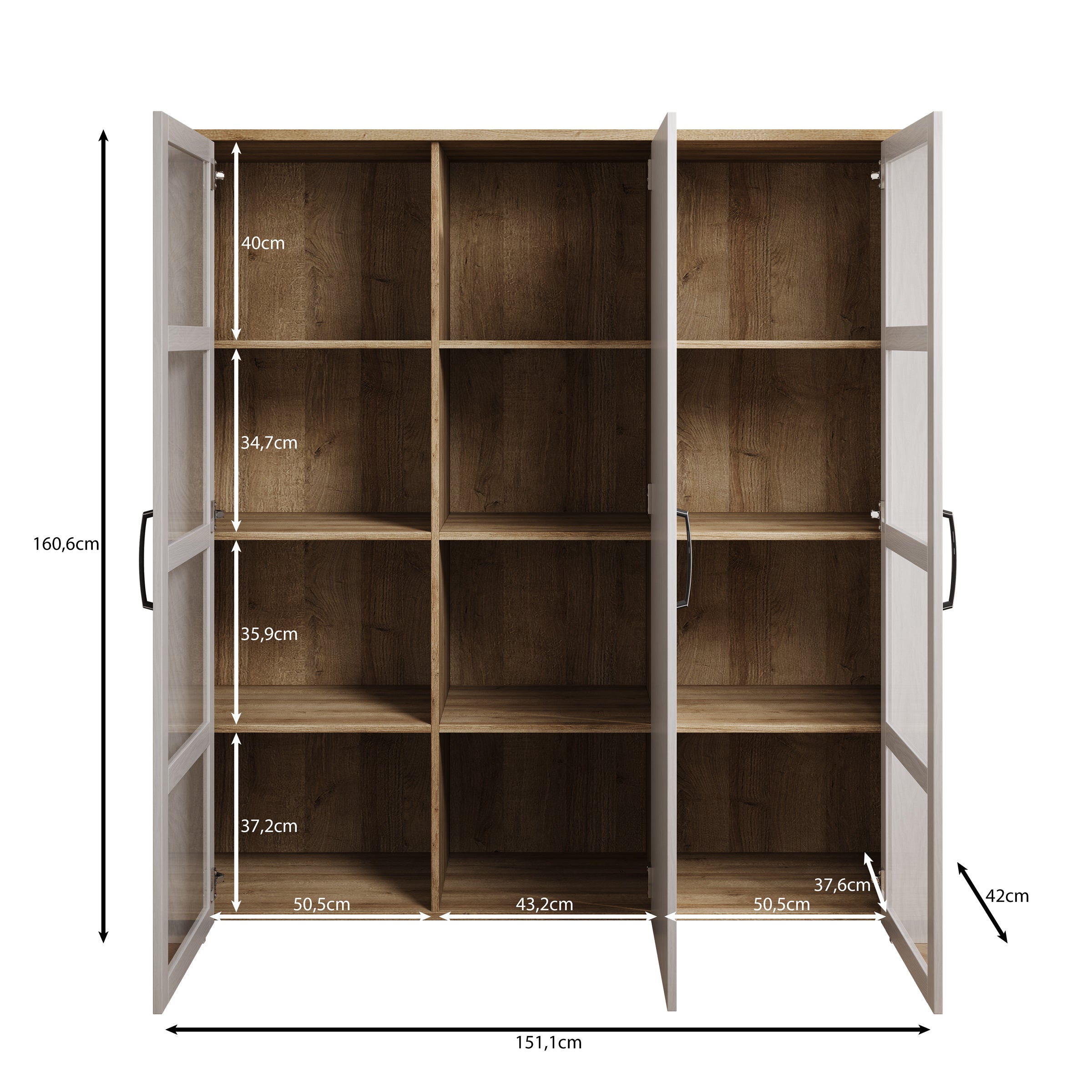 Borello - Buffetkast - Wit - 151x42x161 cm