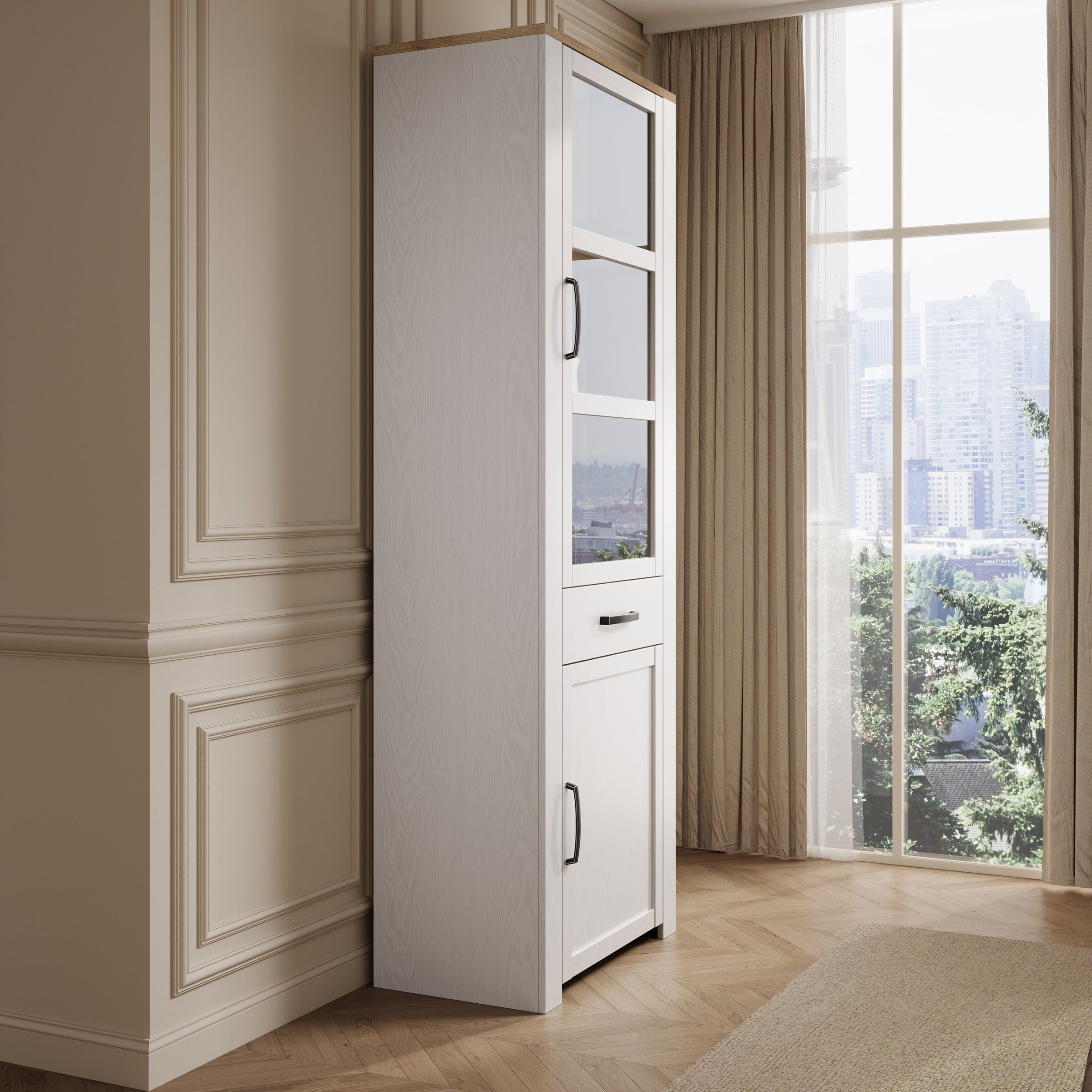 Borello - Buffetkast - Wit - 72x42x205 cm