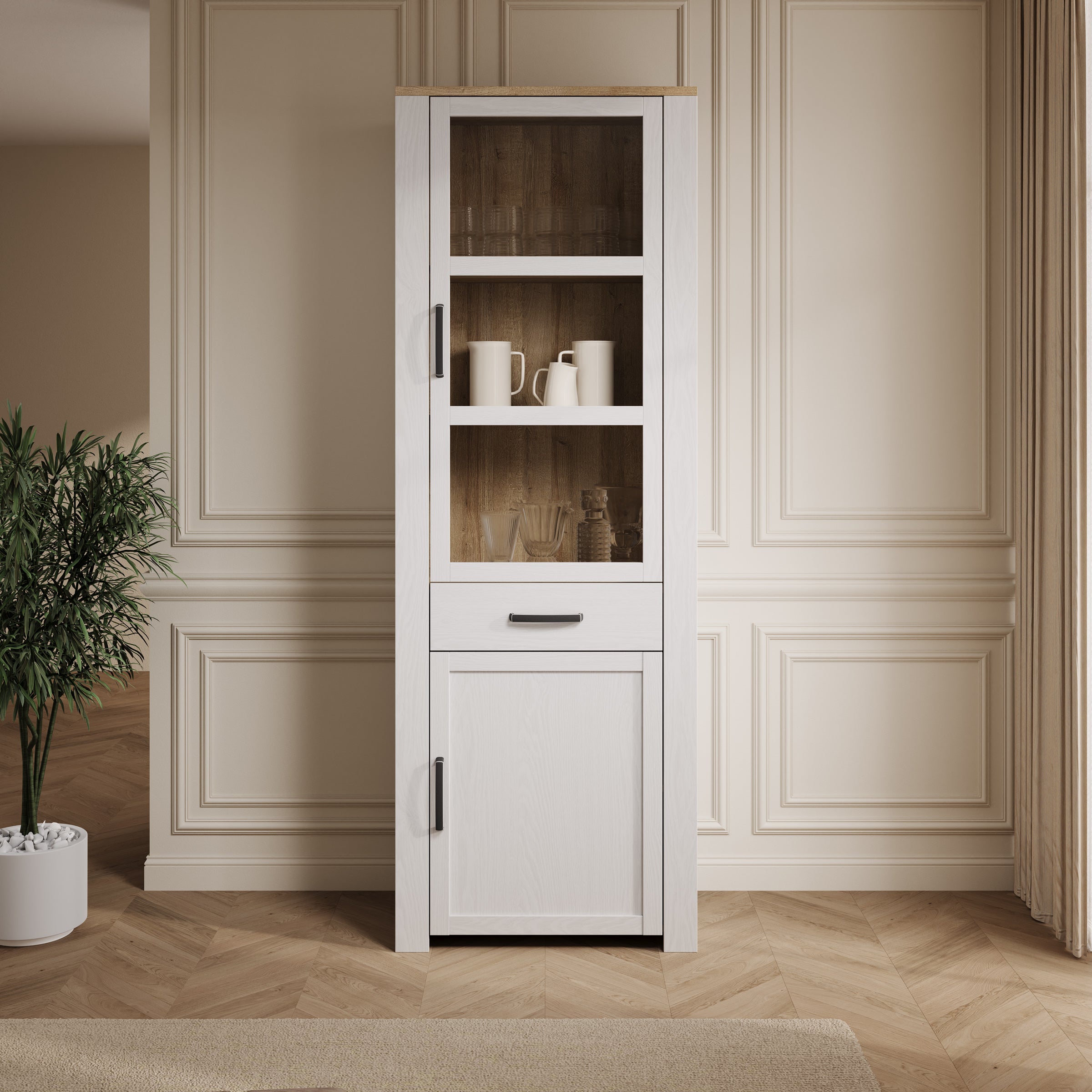 Borello - Buffetkast - Wit - 72x42x205 cm