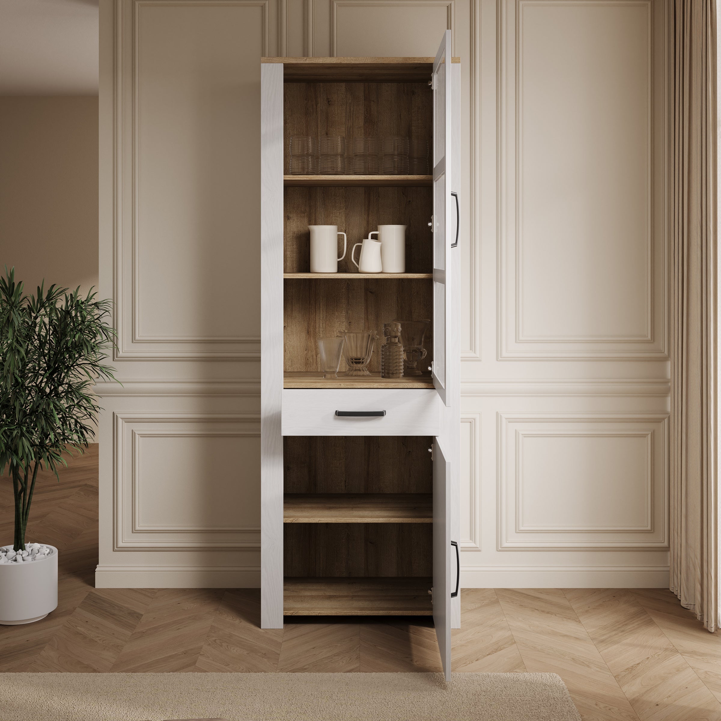 Borello - Buffetkast - Wit - 72x42x205 cm