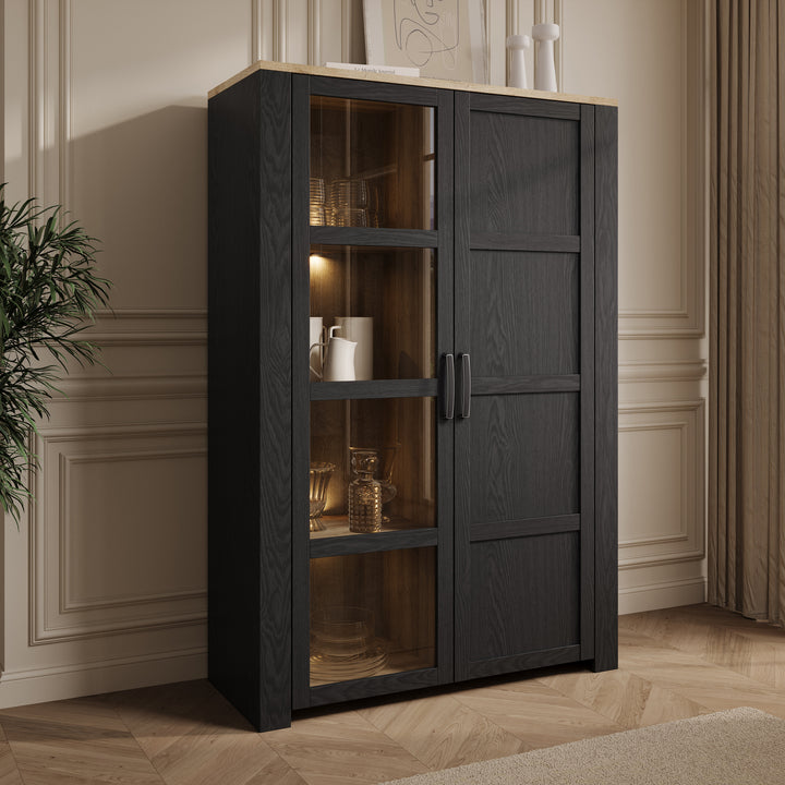 Borello - Buffetkast - Zwart - 106x42x161 cm