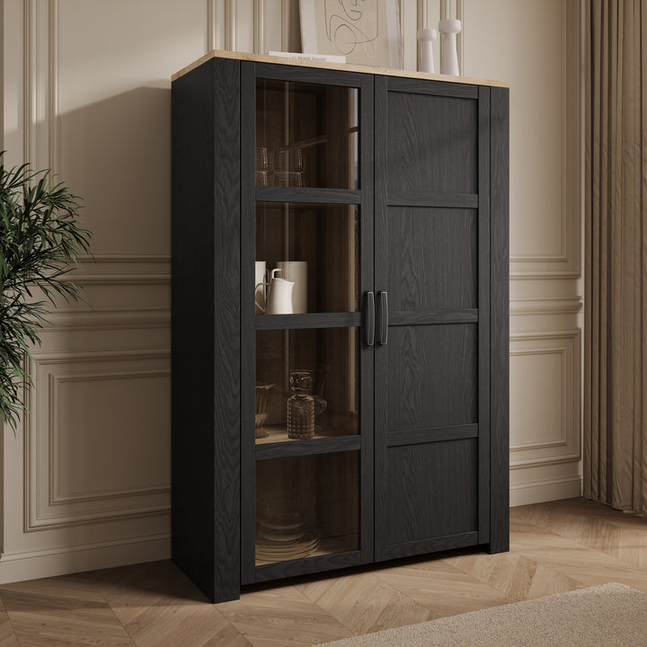 Borello - Buffetkast - Zwart - 106x42x161 cm