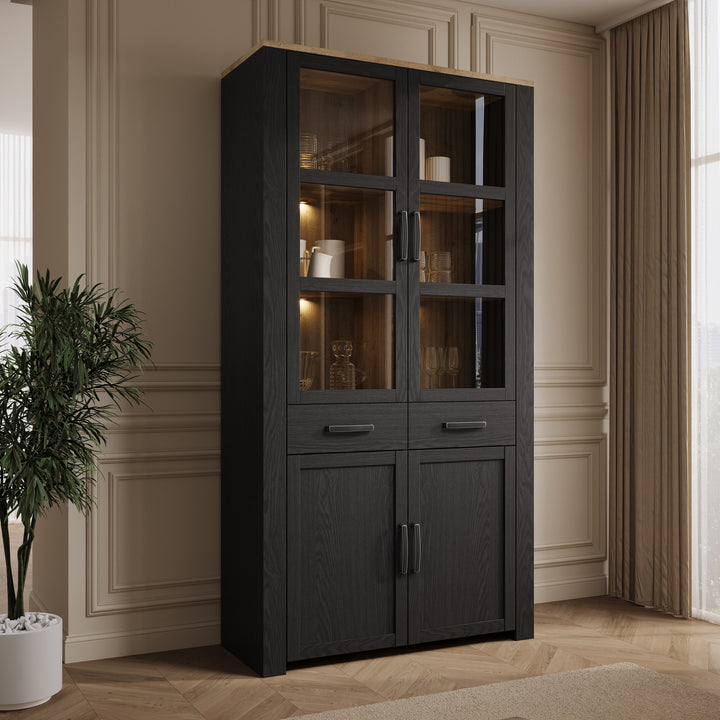 Borello - Buffetkast - Zwart - 106x42x205 cm