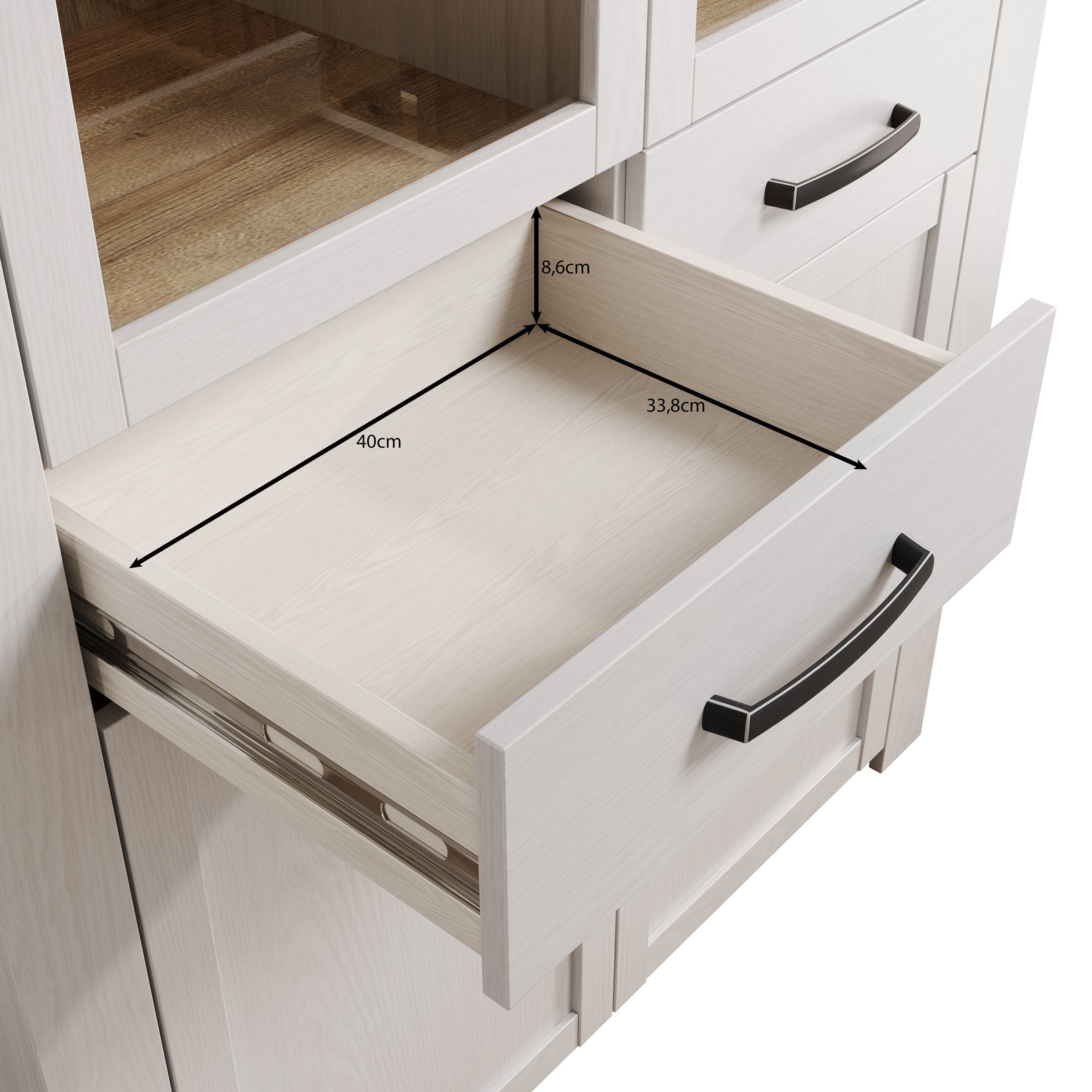 Borello - Buffetkast - Zwart - 106x42x205 cm