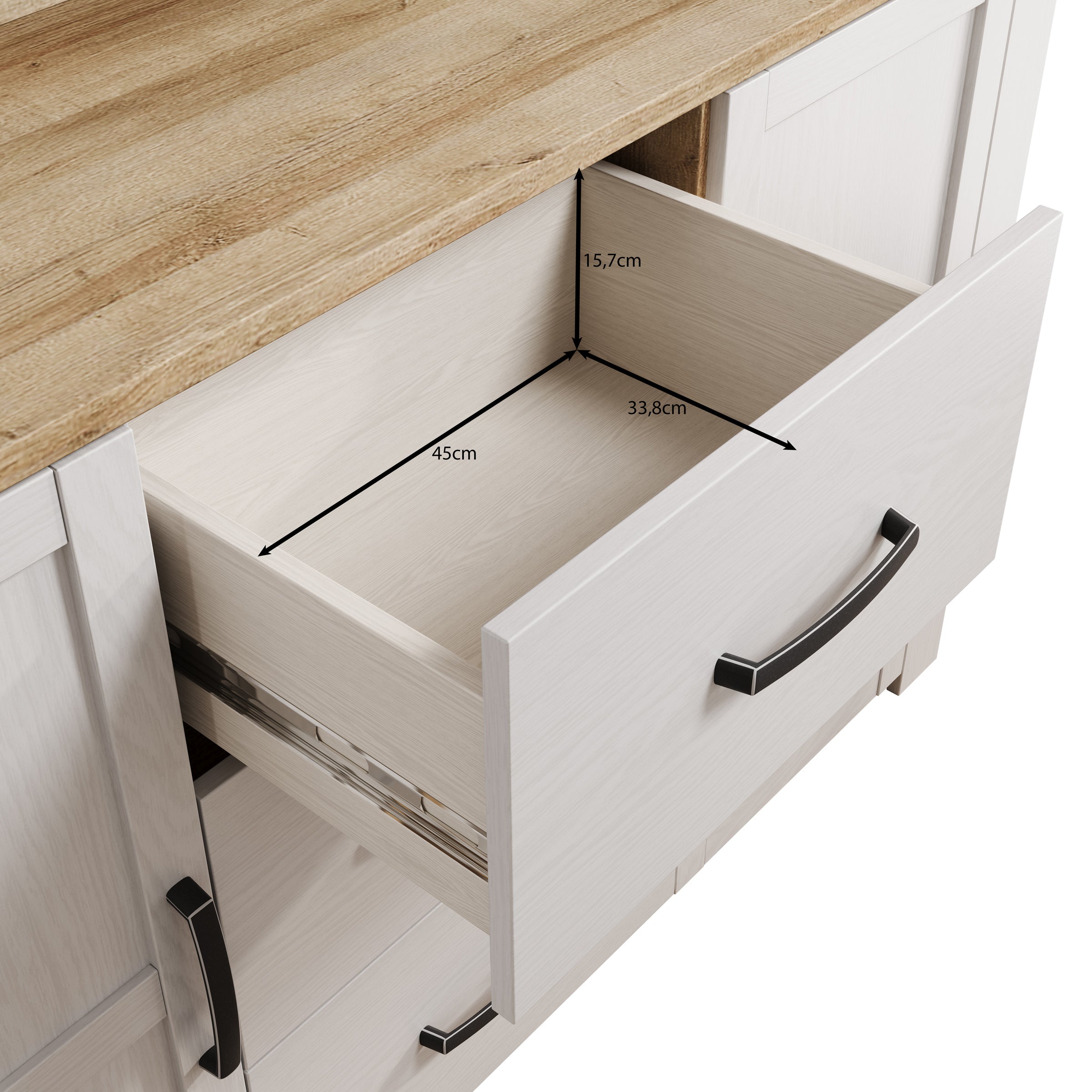 Borello - Buffetkast - Zwart - 146x42x205 cm