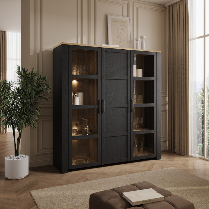 Borello - Buffetkast - Zwart - 151x42x161 cm