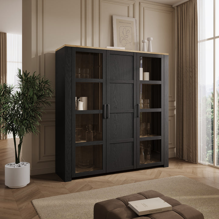 Borello - Buffetkast - Zwart - 151x42x161 cm