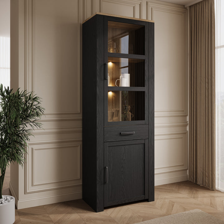 Borello - Buffetkast - Zwart - 72x42x205 cm