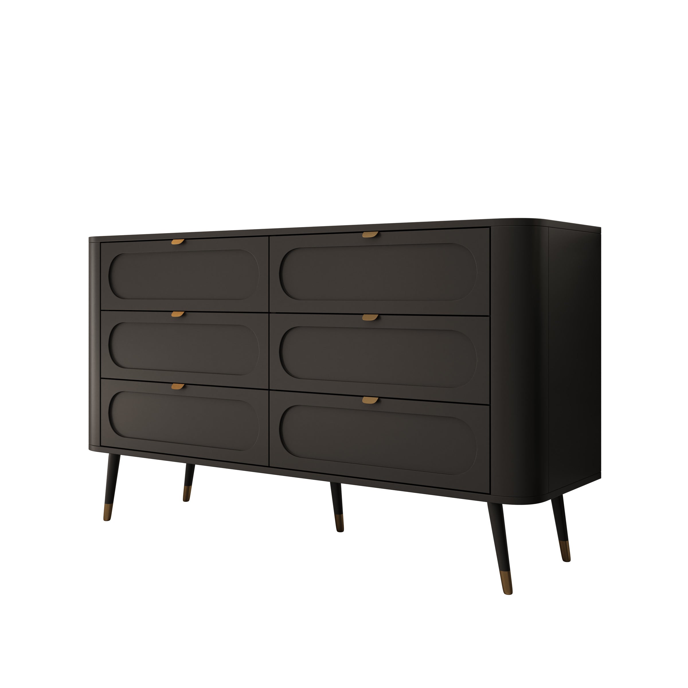 Borneo - Ladekast 6 lades - Zwart - 138x40x80 cm