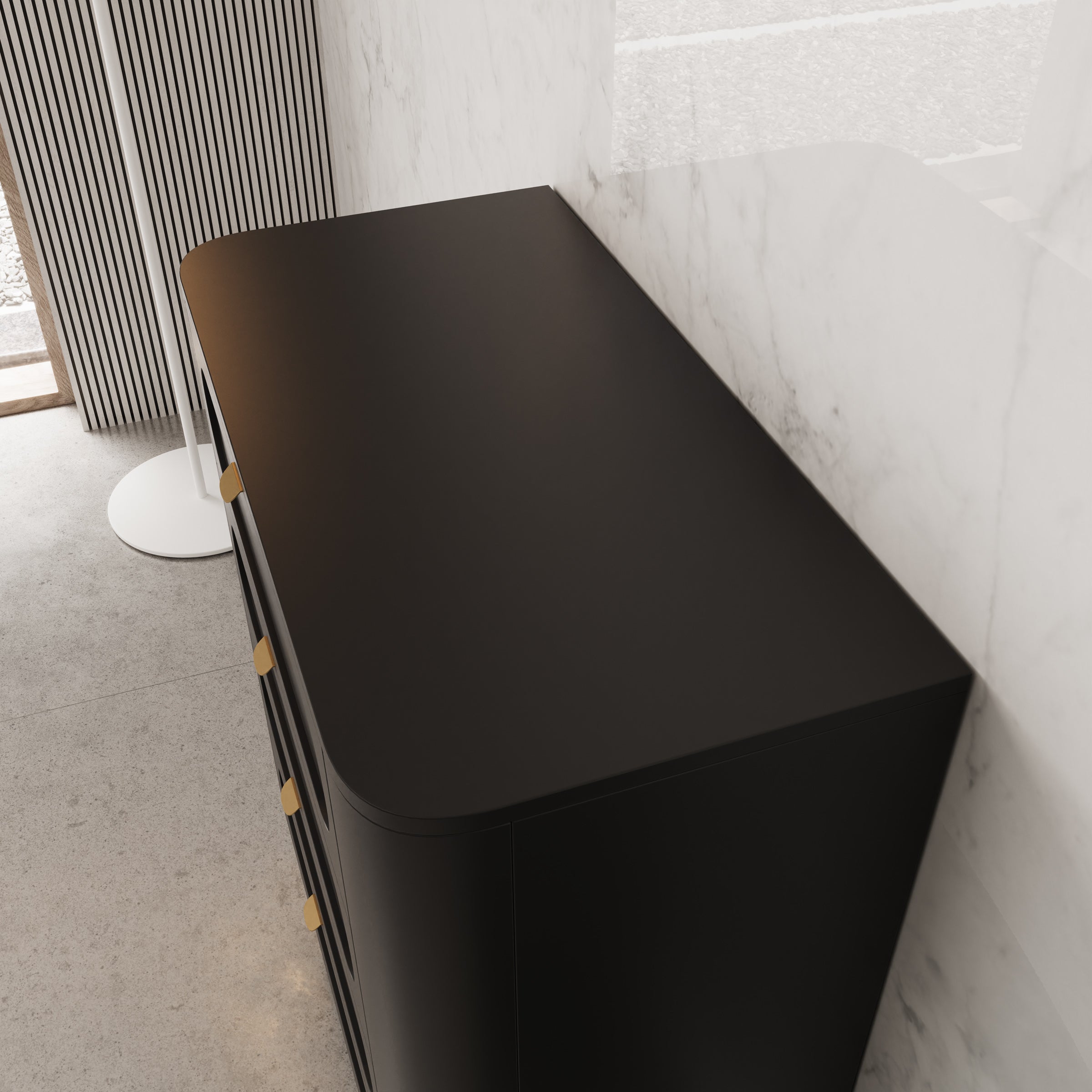 Borneo - Ladekast met 4 lades - Zwart - 78x40x98 cm