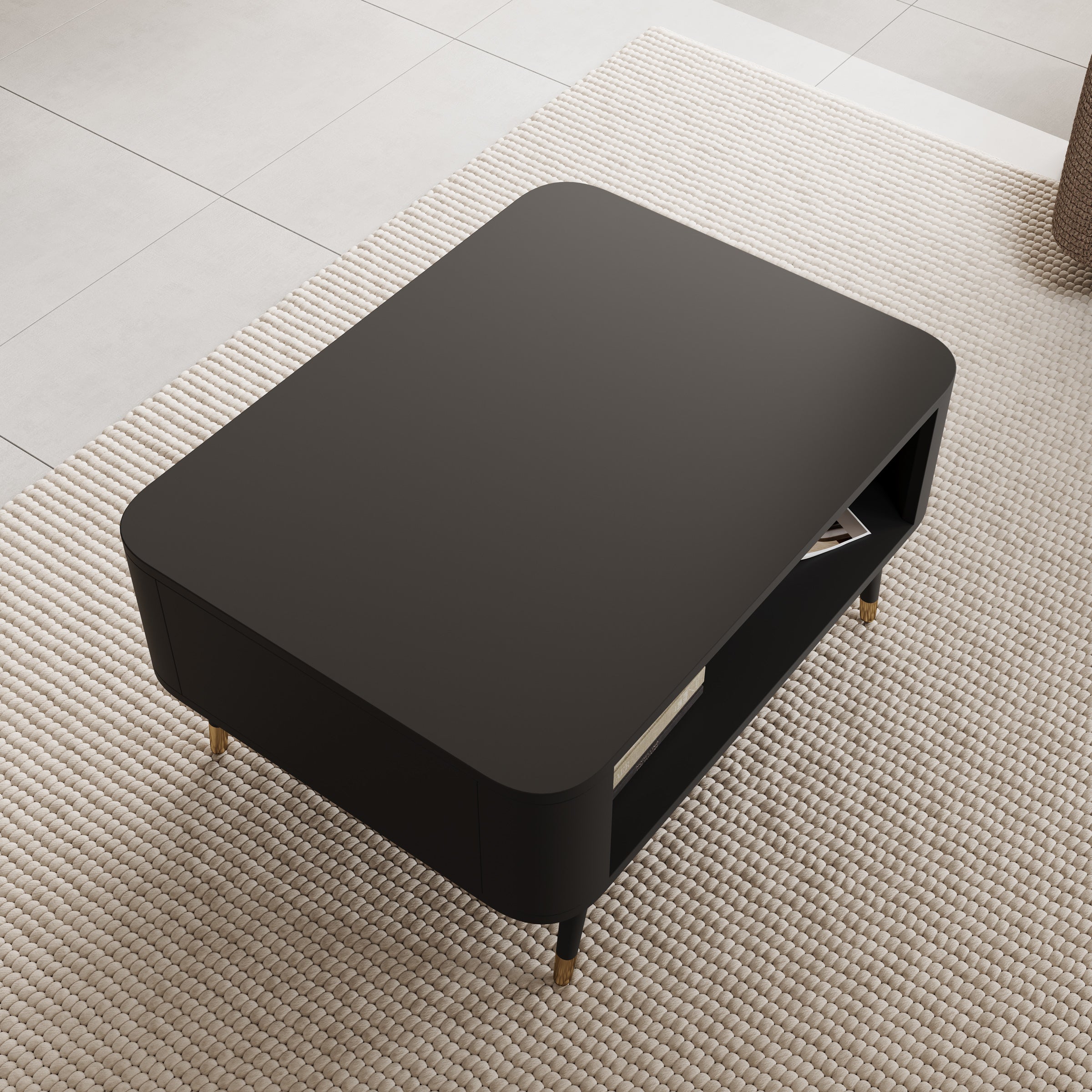 Borneo - Salontafel - Zwart - 80x60x42 cm
