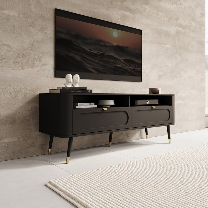 Borneo - TV-Meubel - Zwart - 138x40x53 cm