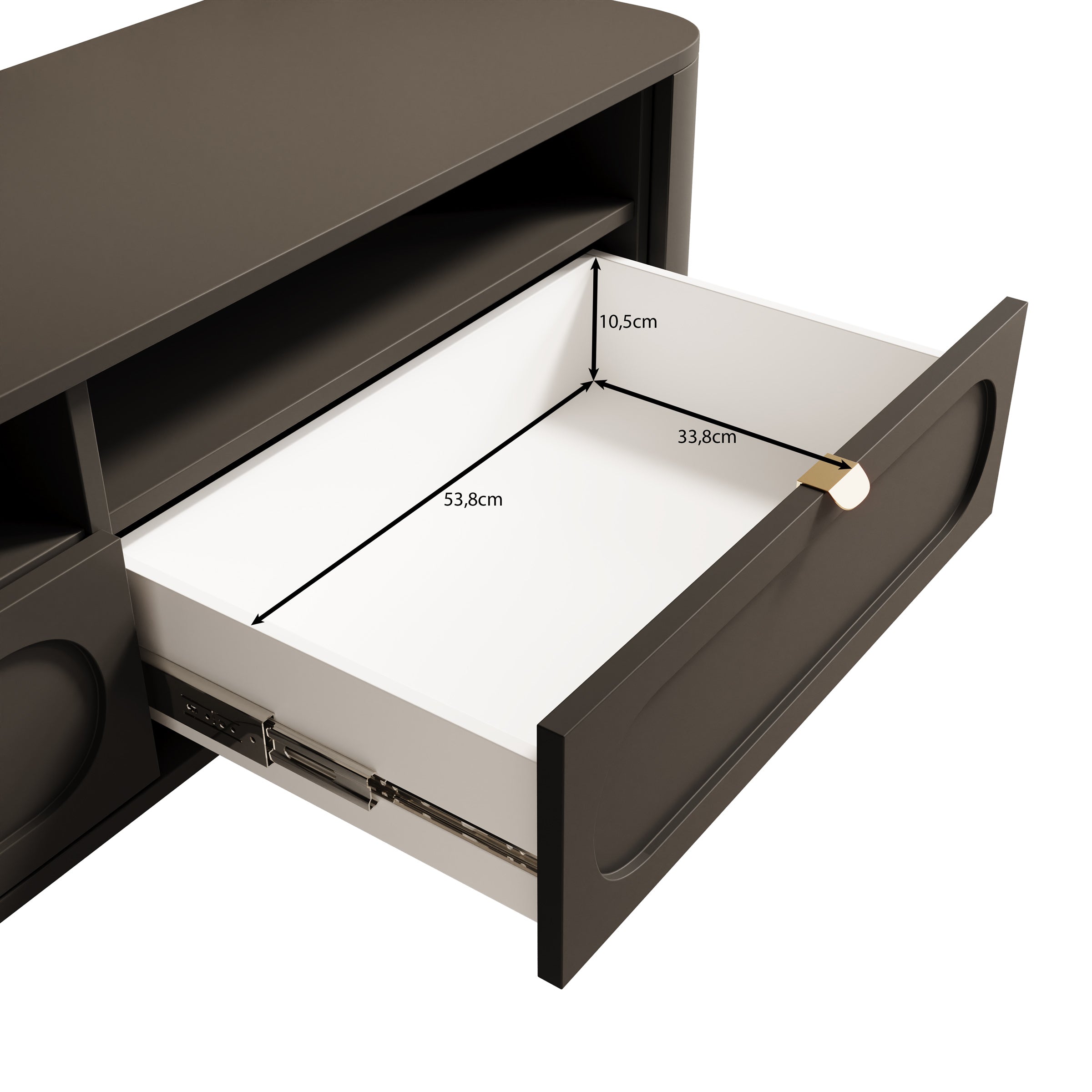 Borneo - TV-Meubel - Zwart - 138x40x53 cm