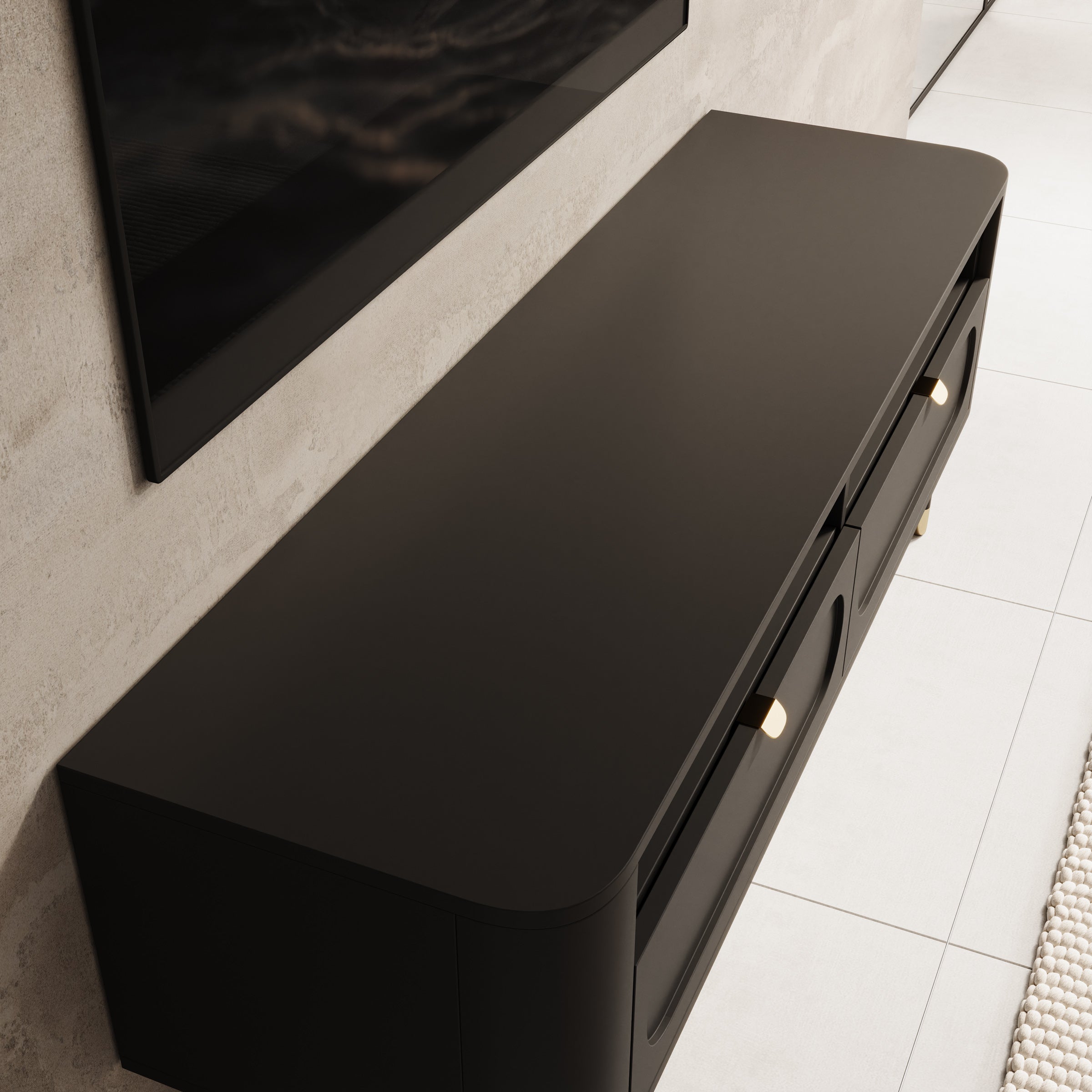 Borneo - TV-Meubel - Zwart - 138x40x53 cm