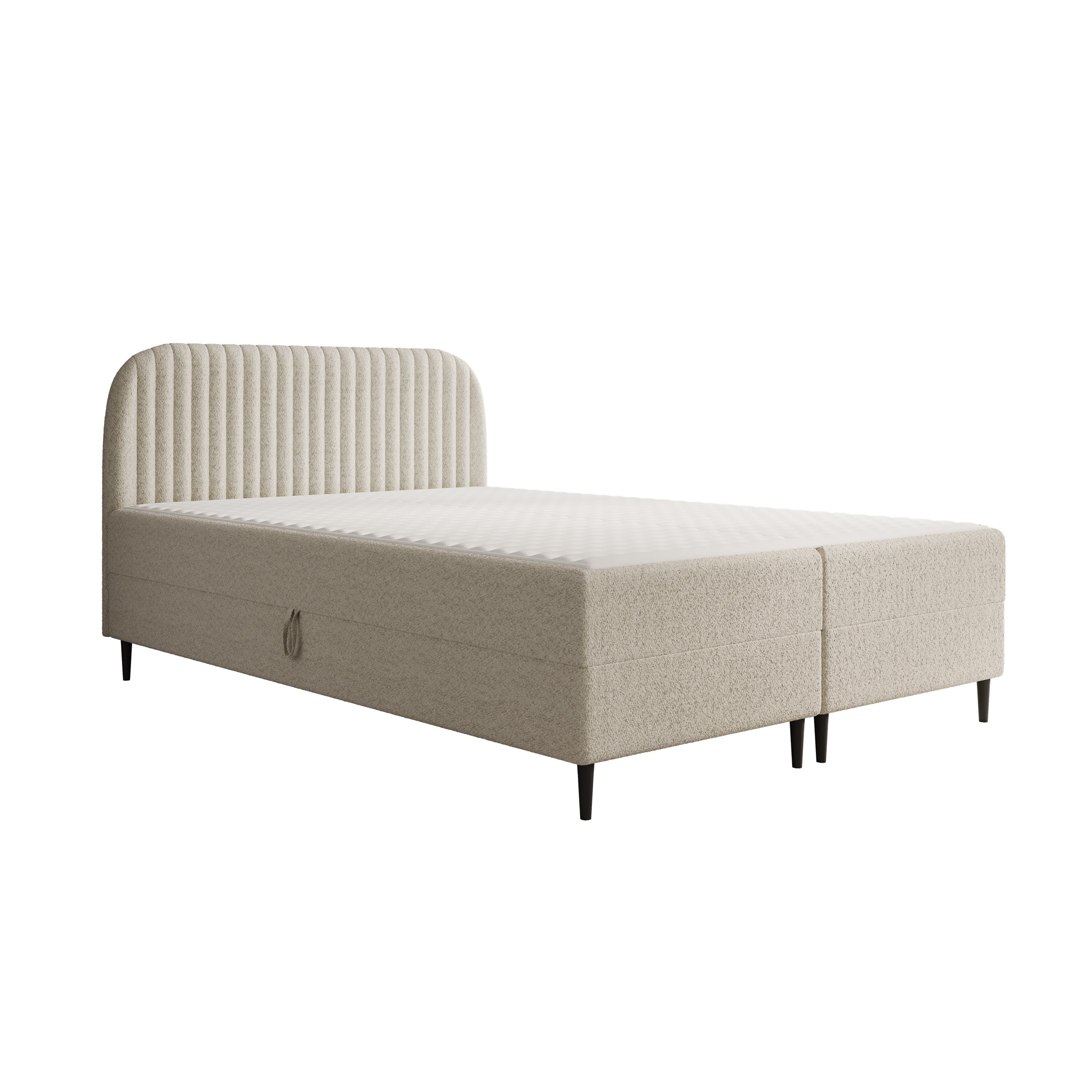 Bosque - Boxspring met opbergruimte - Teddystof beige - 140x200 cm