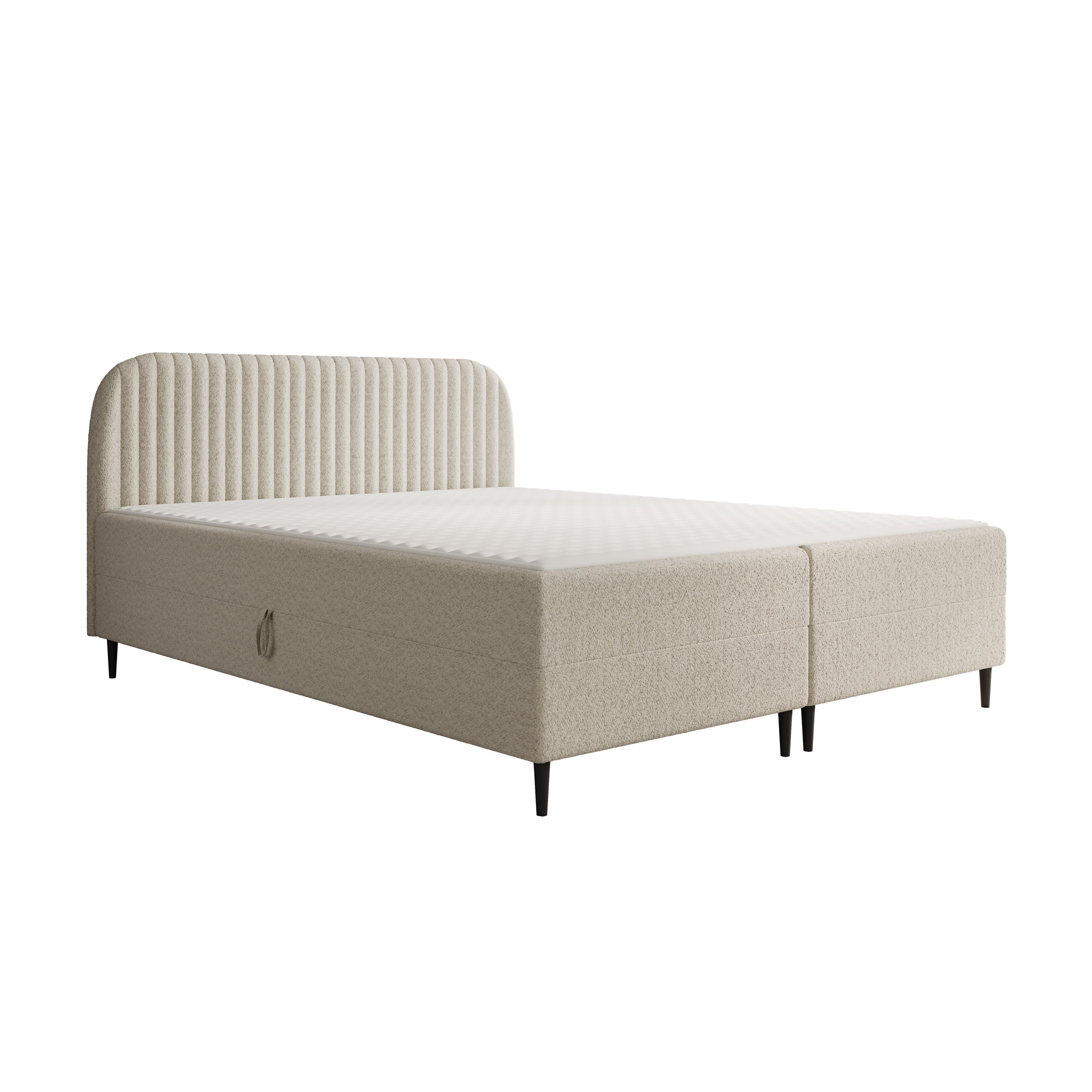 Bosque - Boxspring met opbergruimte - Teddystof beige - 160x200 cm
