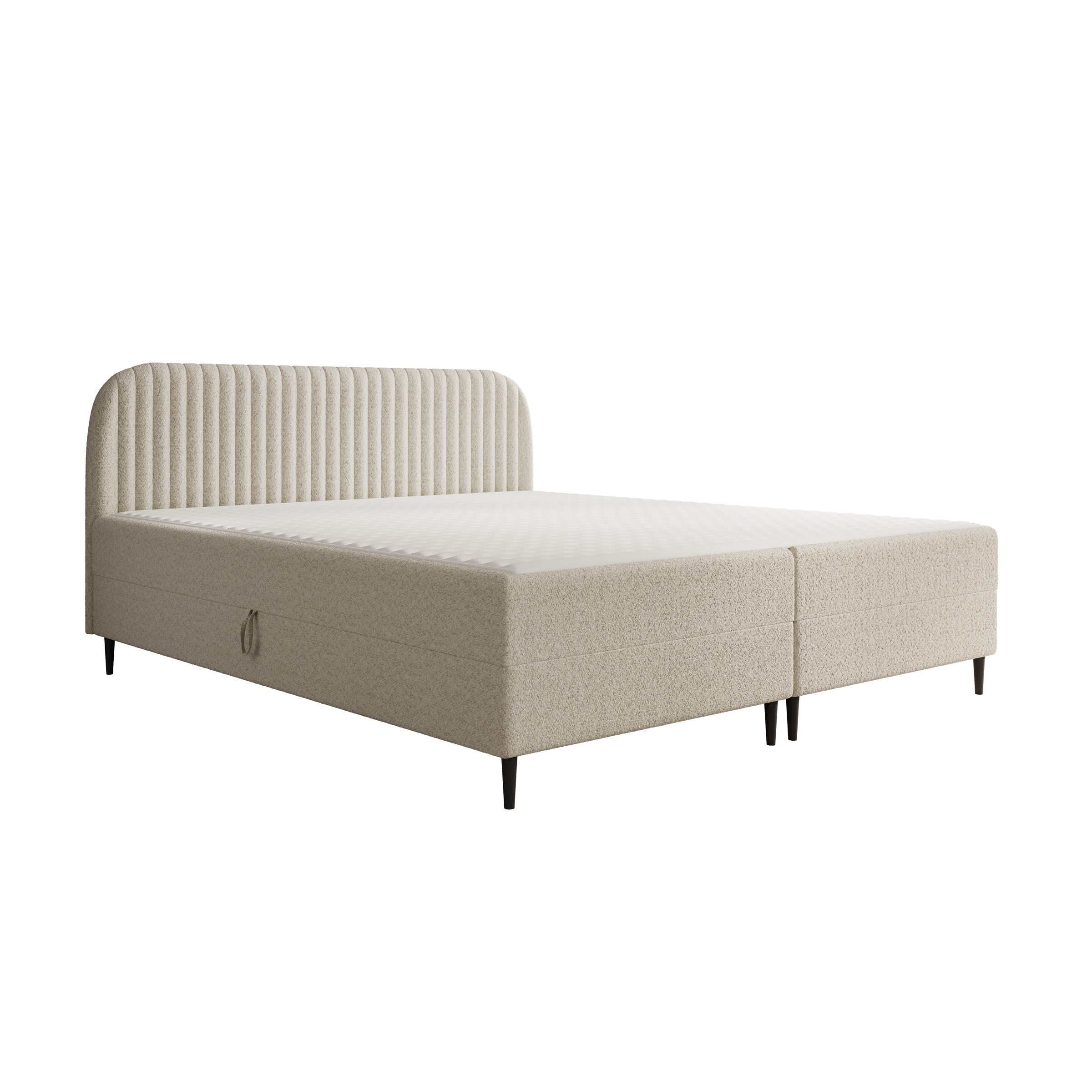 Bosque - Boxspring met opbergruimte - Teddystof beige - 180x200 cm
