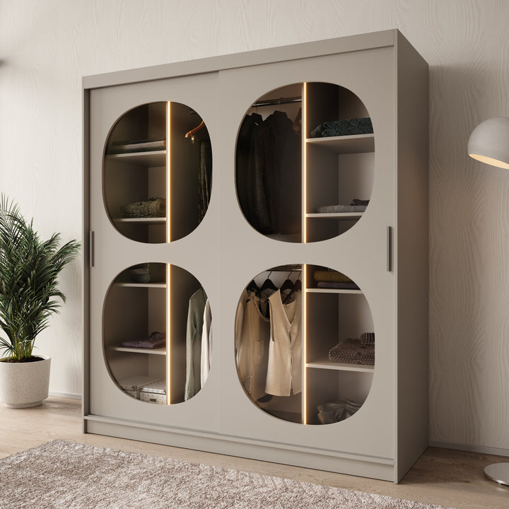 Bravanti - Kledingkast - Beige - 180x62x200 cm