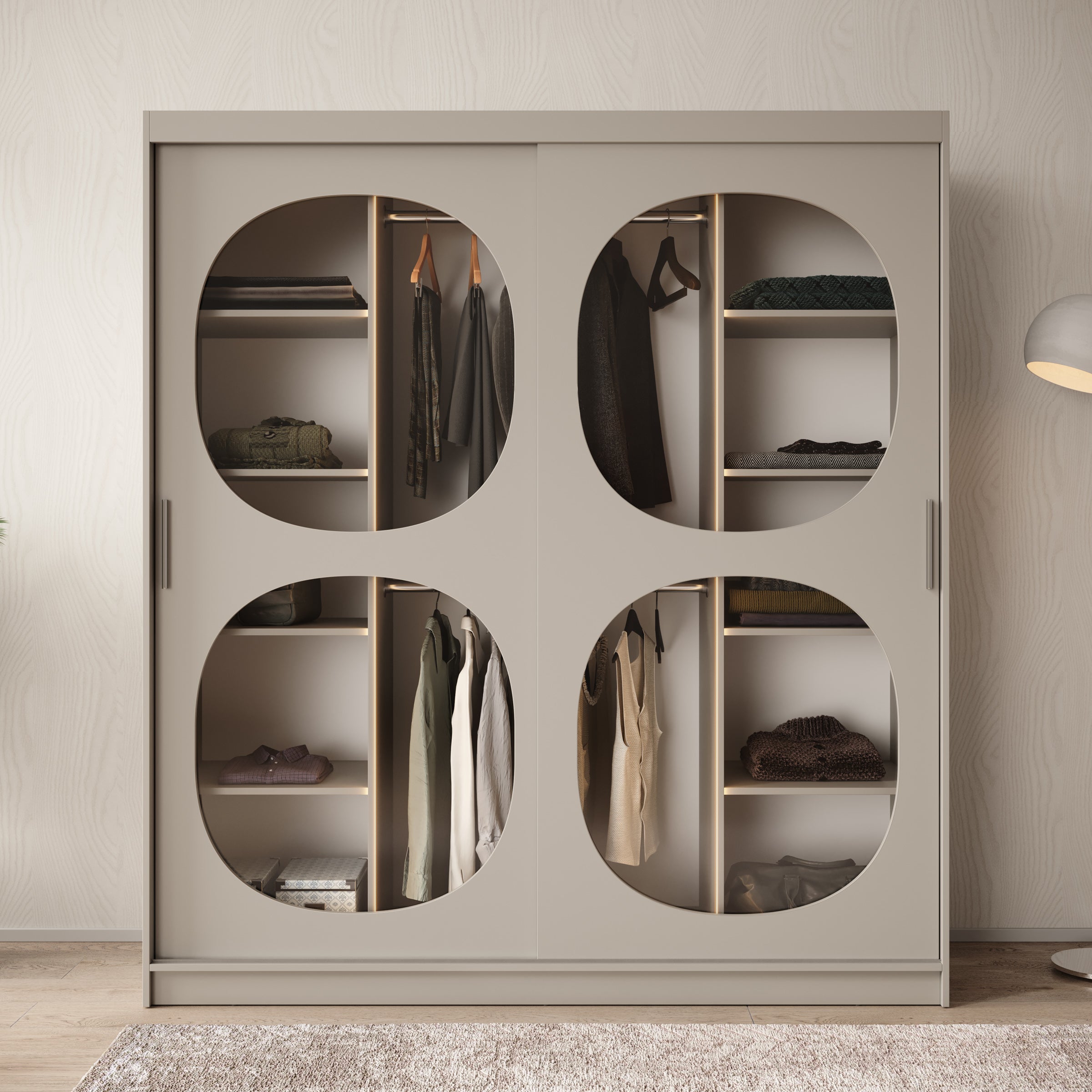 Bravanti - Kledingkast - Beige - 180x62x200 cm