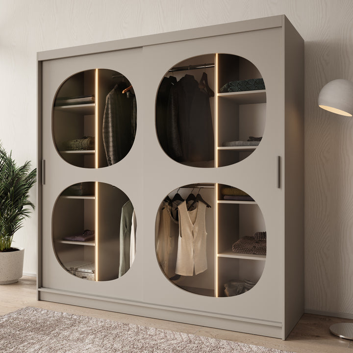 Bravanti - Kledingkast - Beige - 200x62x200 cm