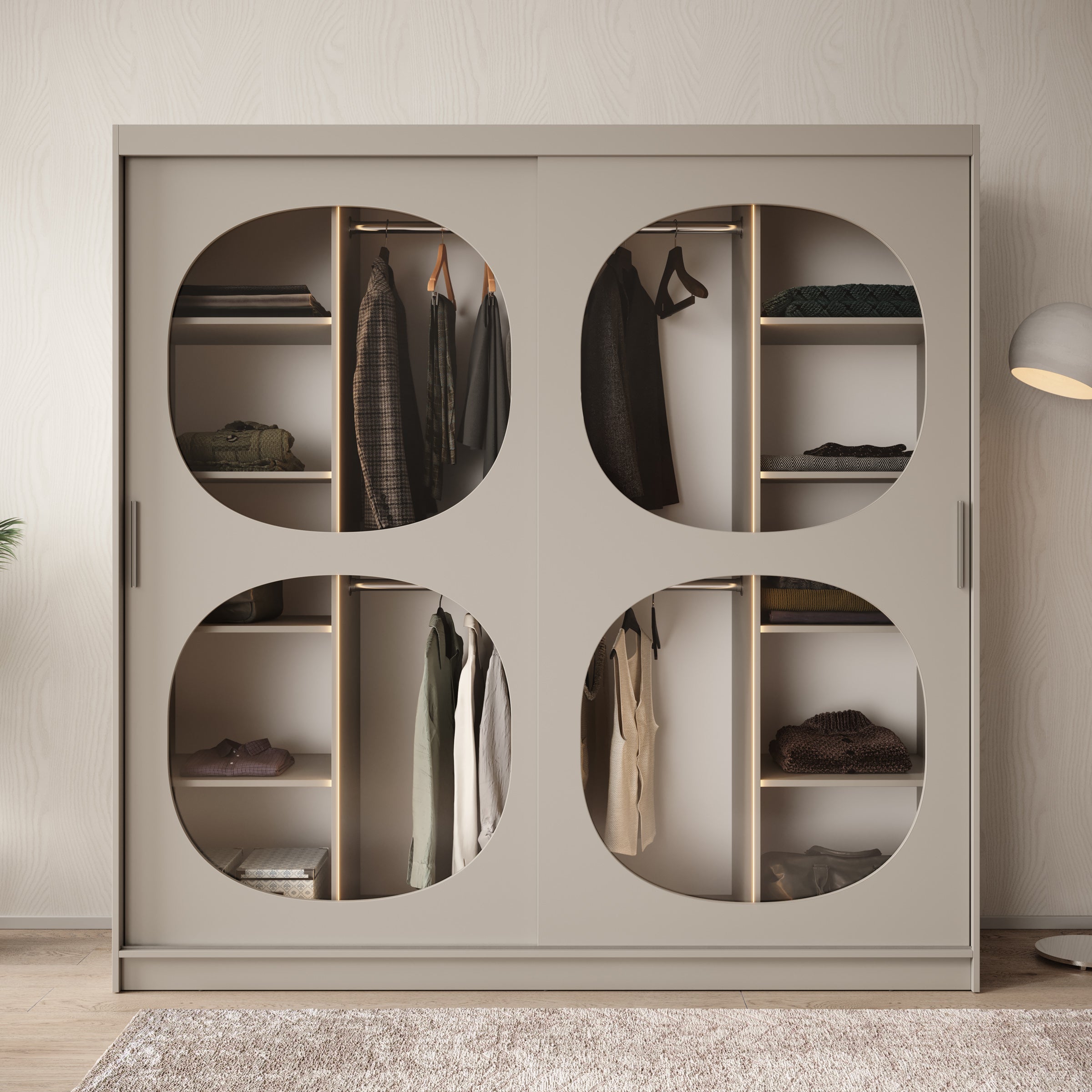 Bravanti - Kledingkast - Beige - 200x62x200 cm