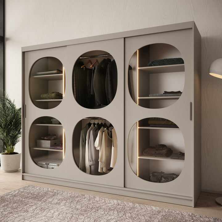 Bravanti - Kledingkast - Beige - 250x62x200cm