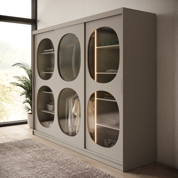 Bravanti - Kledingkast - Beige - 250x62x200cm