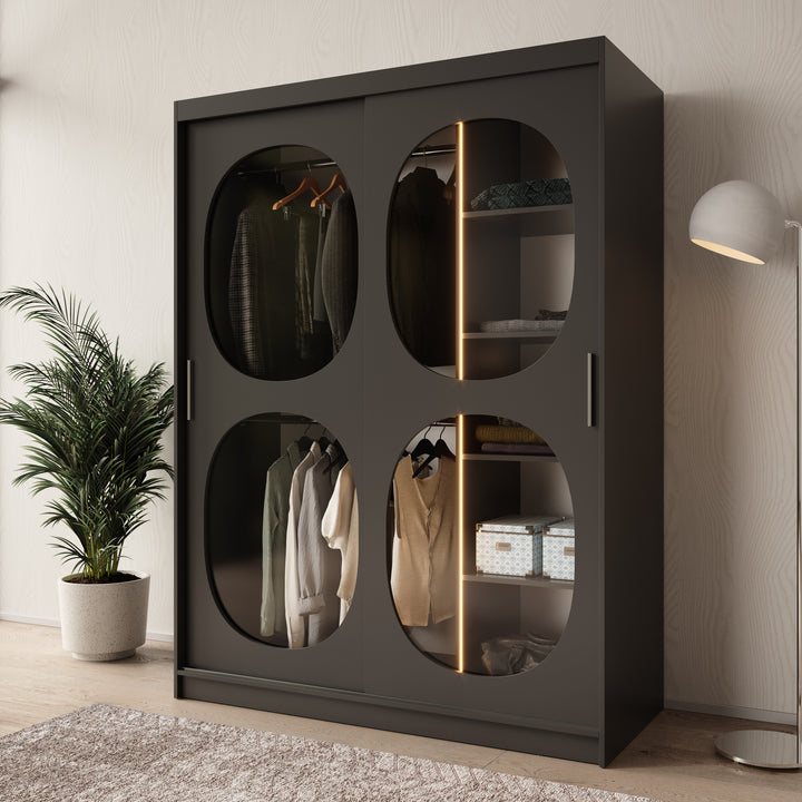 Bravanti - Kledingkast - Zwart - 150x62x200 cm