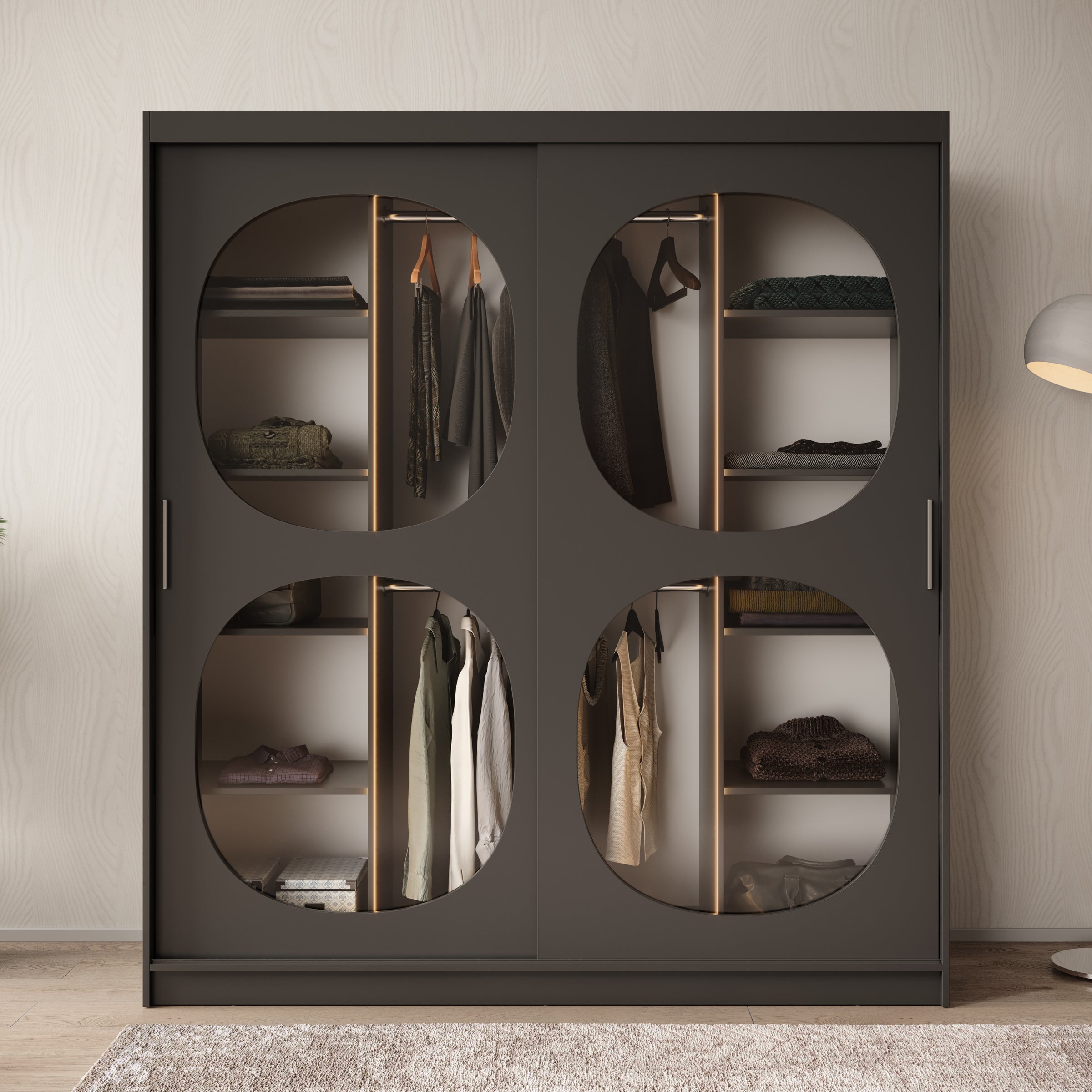 Bravanti - Kledingkast - Zwart - 180x62x200 cm