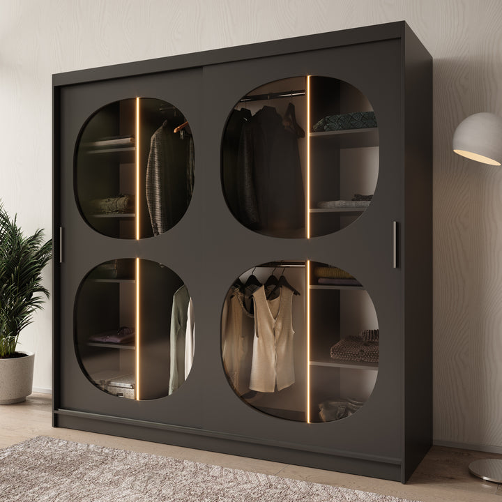 Bravanti - Kledingkast - Zwart - 200x62x200 cm