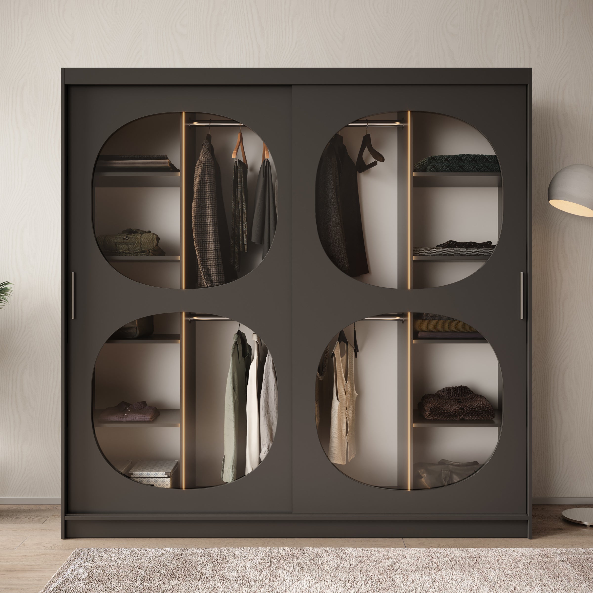 Bravanti - Kledingkast - Zwart - 200x62x200 cm
