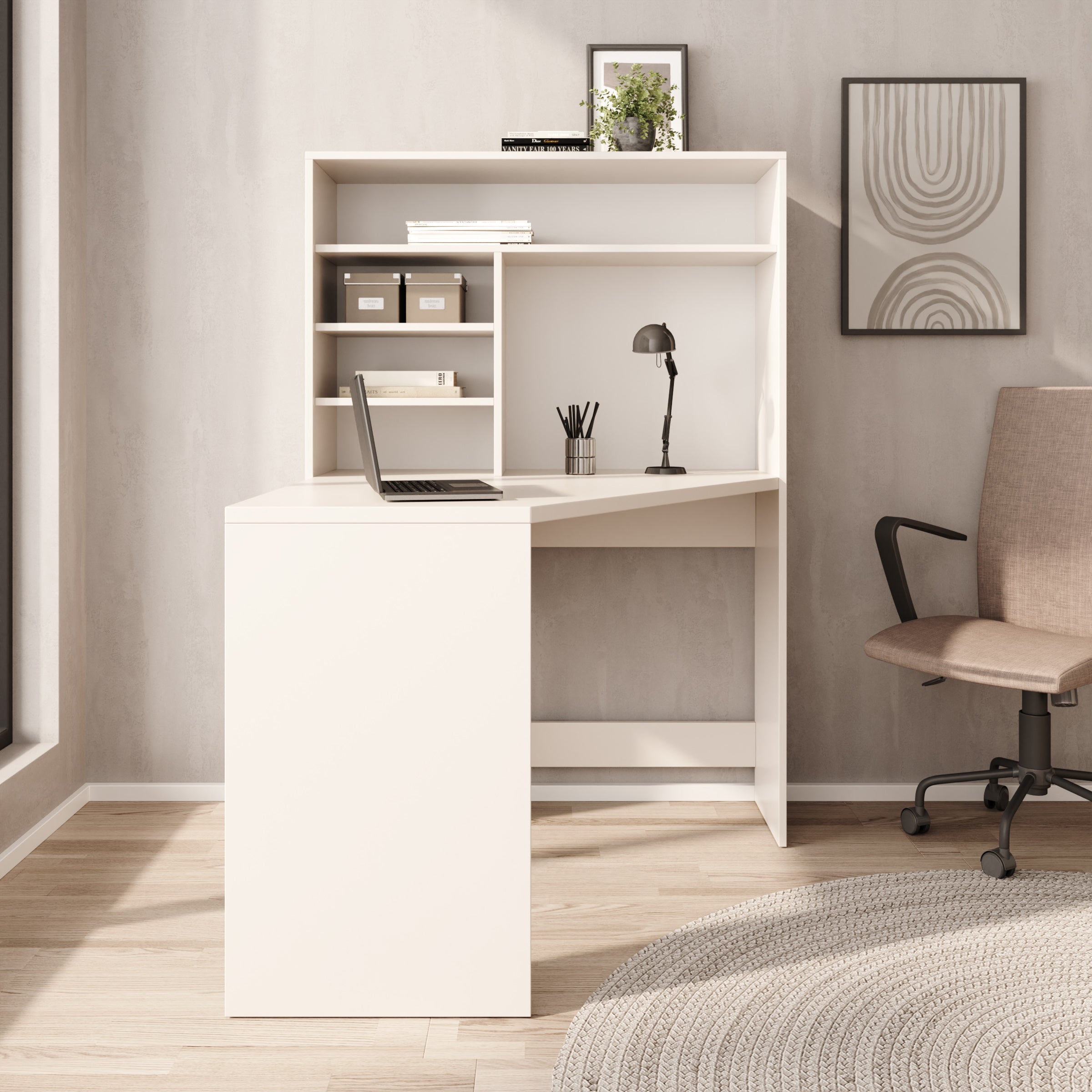 Brento - Bureau - Beige - 101x96x75 cm
