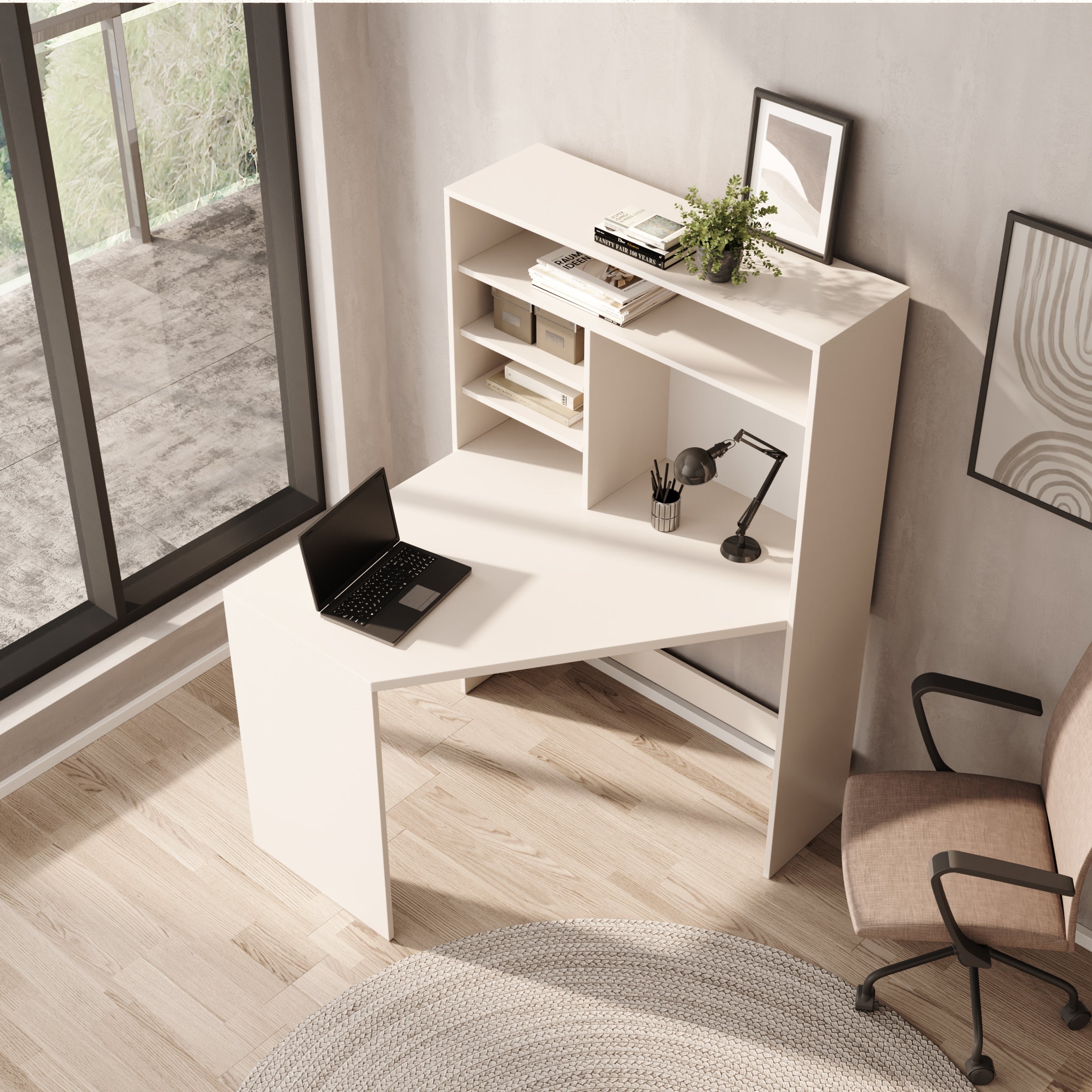 Brento - Bureau - Beige - 101x96x75 cm